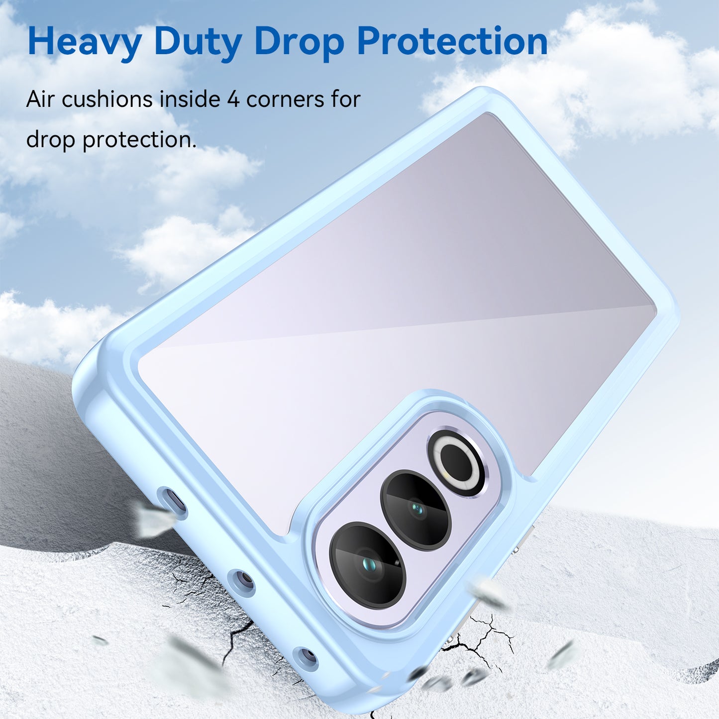 For OnePlus Ace 3V 5G Case TPU Frame Clear Acrylic Phone Shell Wholesale Cell Phone Accessories - Blue