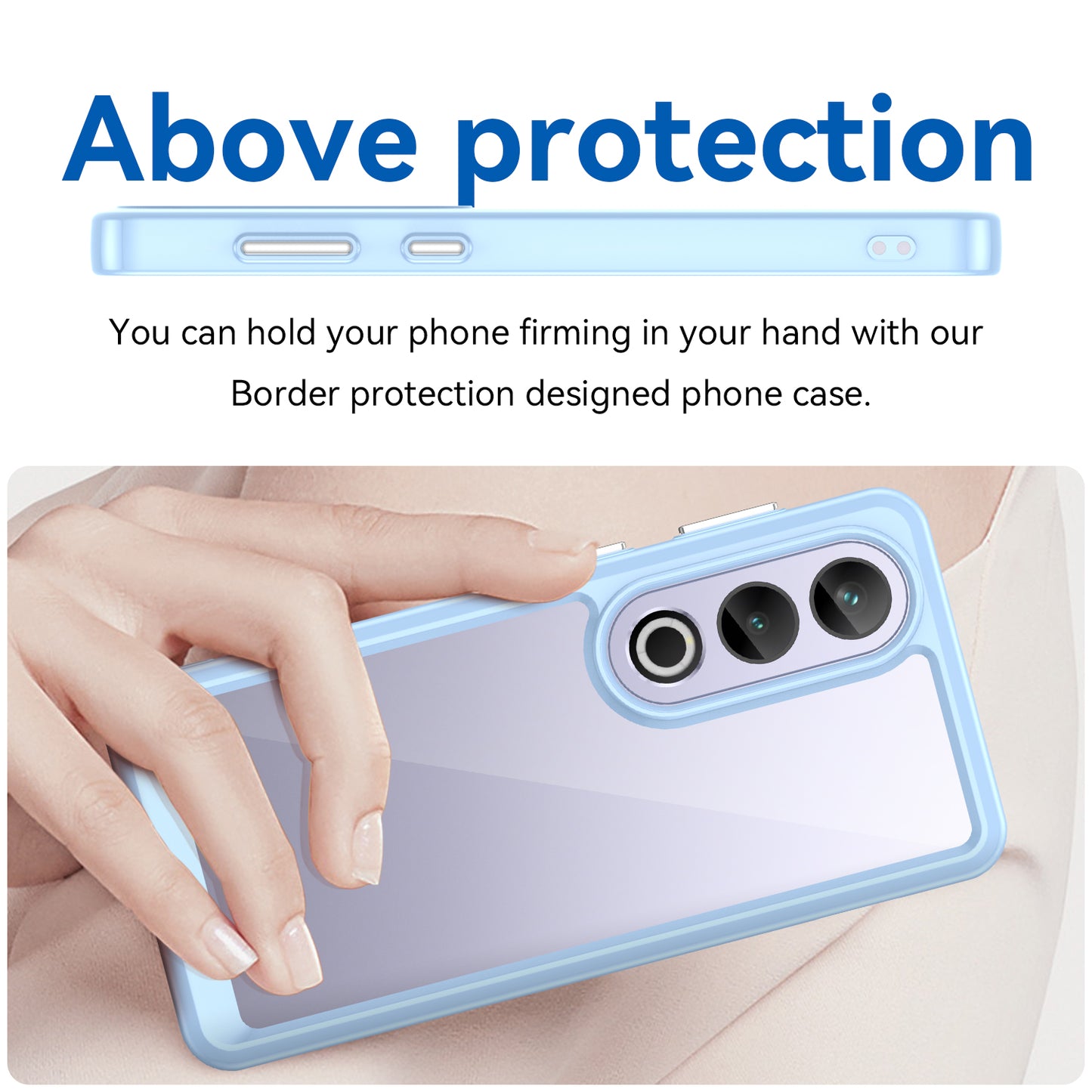 For OnePlus Ace 3V 5G Case TPU Frame Clear Acrylic Phone Shell Wholesale Cell Phone Accessories - Blue