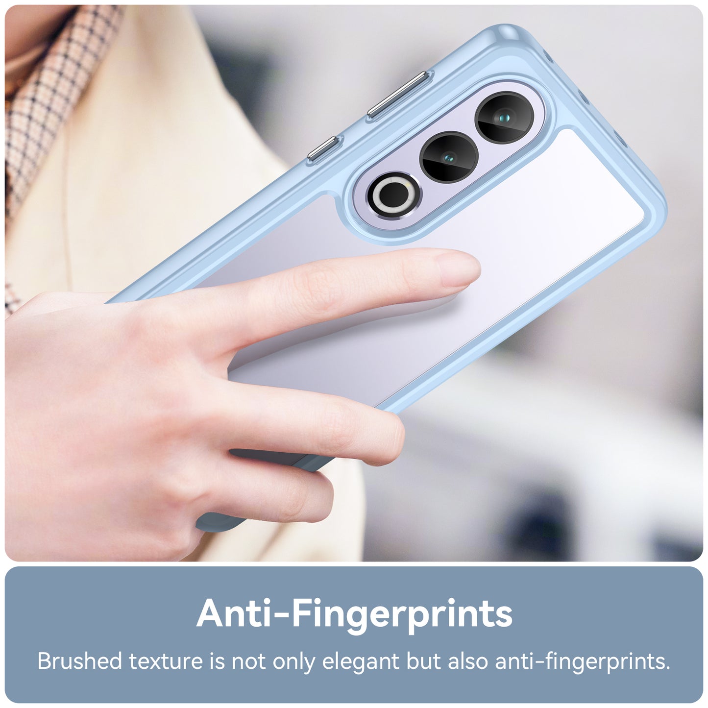 For OnePlus Ace 3V 5G Case TPU Frame Clear Acrylic Phone Shell Wholesale Cell Phone Accessories - Blue