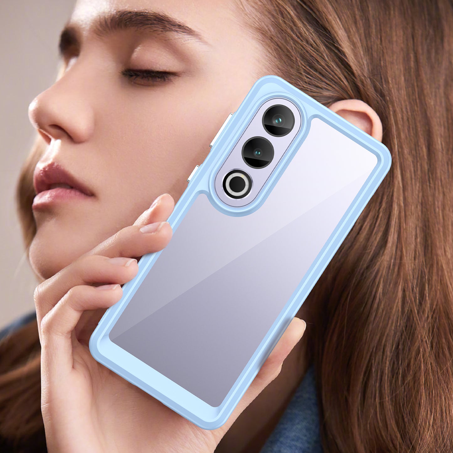 For OnePlus Ace 3V 5G Case TPU Frame Clear Acrylic Phone Shell Wholesale Cell Phone Accessories - Blue