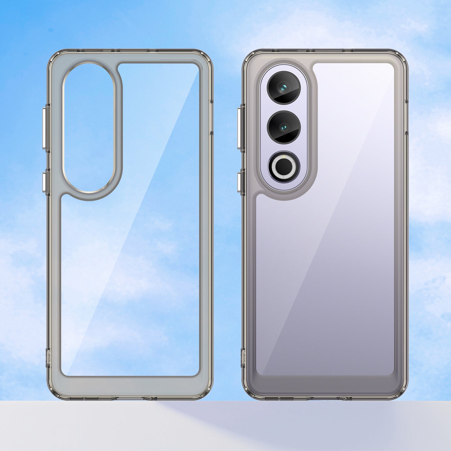 For OnePlus Ace 3V 5G Case TPU Frame Clear Acrylic Phone Shell Wholesale Cell Phone Accessories - Transparent Grey