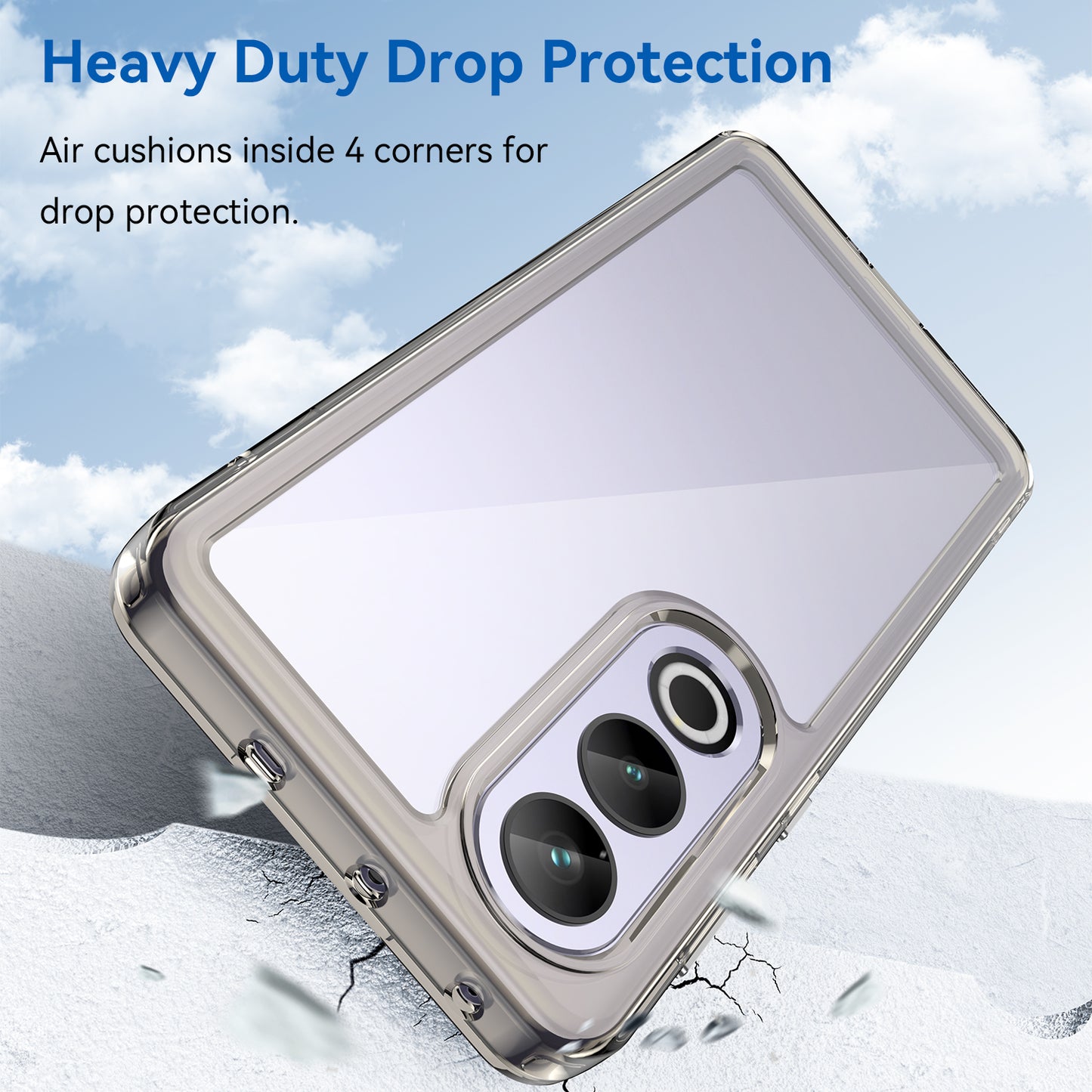 For OnePlus Ace 3V 5G Case TPU Frame Clear Acrylic Phone Shell Wholesale Cell Phone Accessories - Transparent Grey