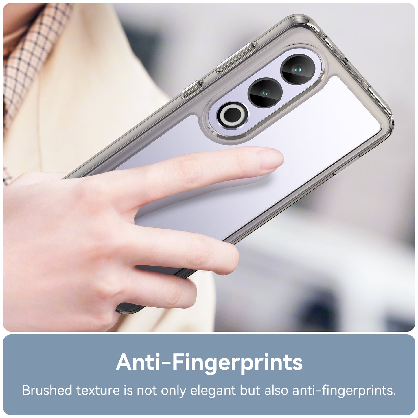 For OnePlus Ace 3V 5G Case TPU Frame Clear Acrylic Phone Shell Wholesale Cell Phone Accessories - Transparent Grey