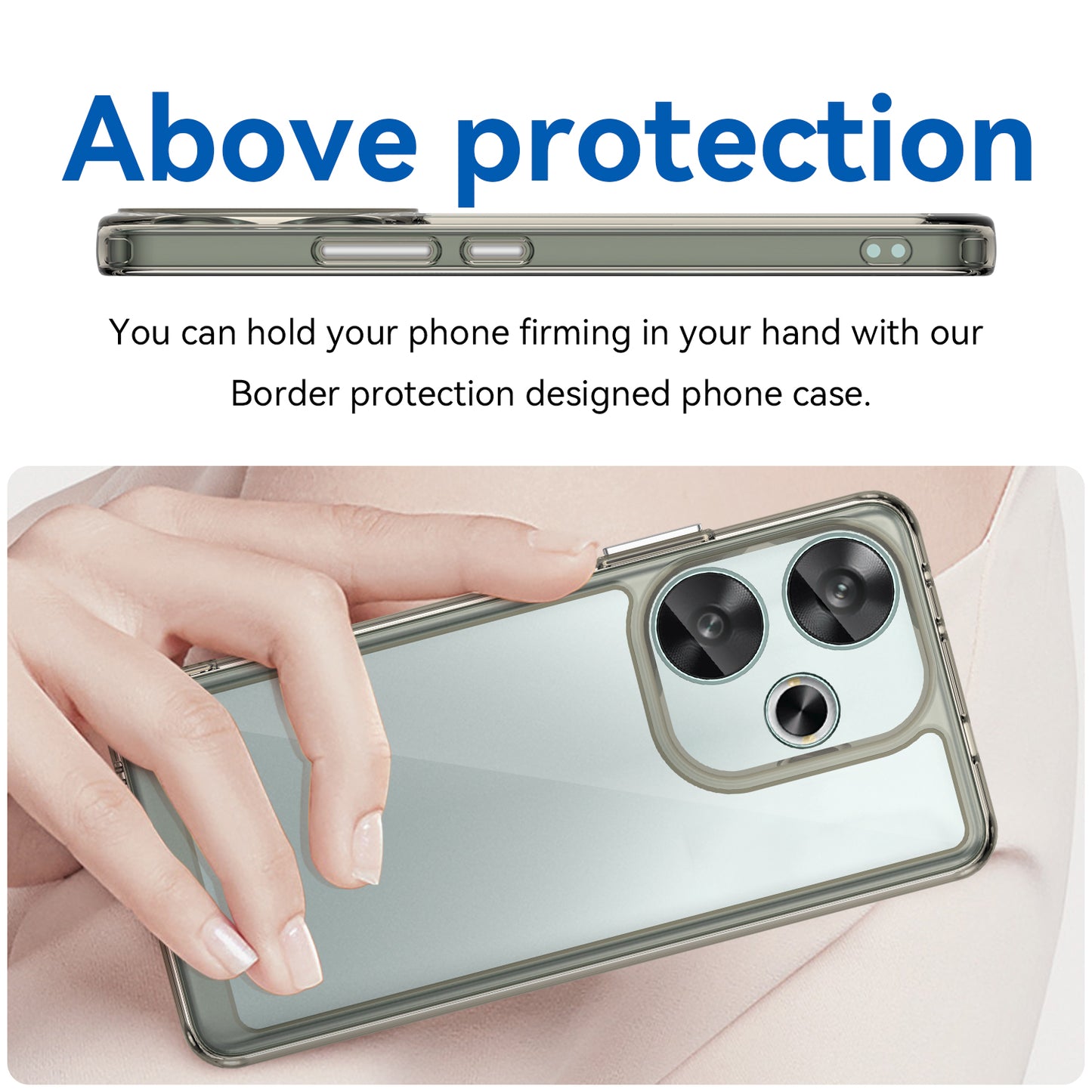 For Xiaomi Redmi Turbo 3 5G Case TPU+Acrylic Phone Shell Mobile Accessories Wholesale - Transparent Grey