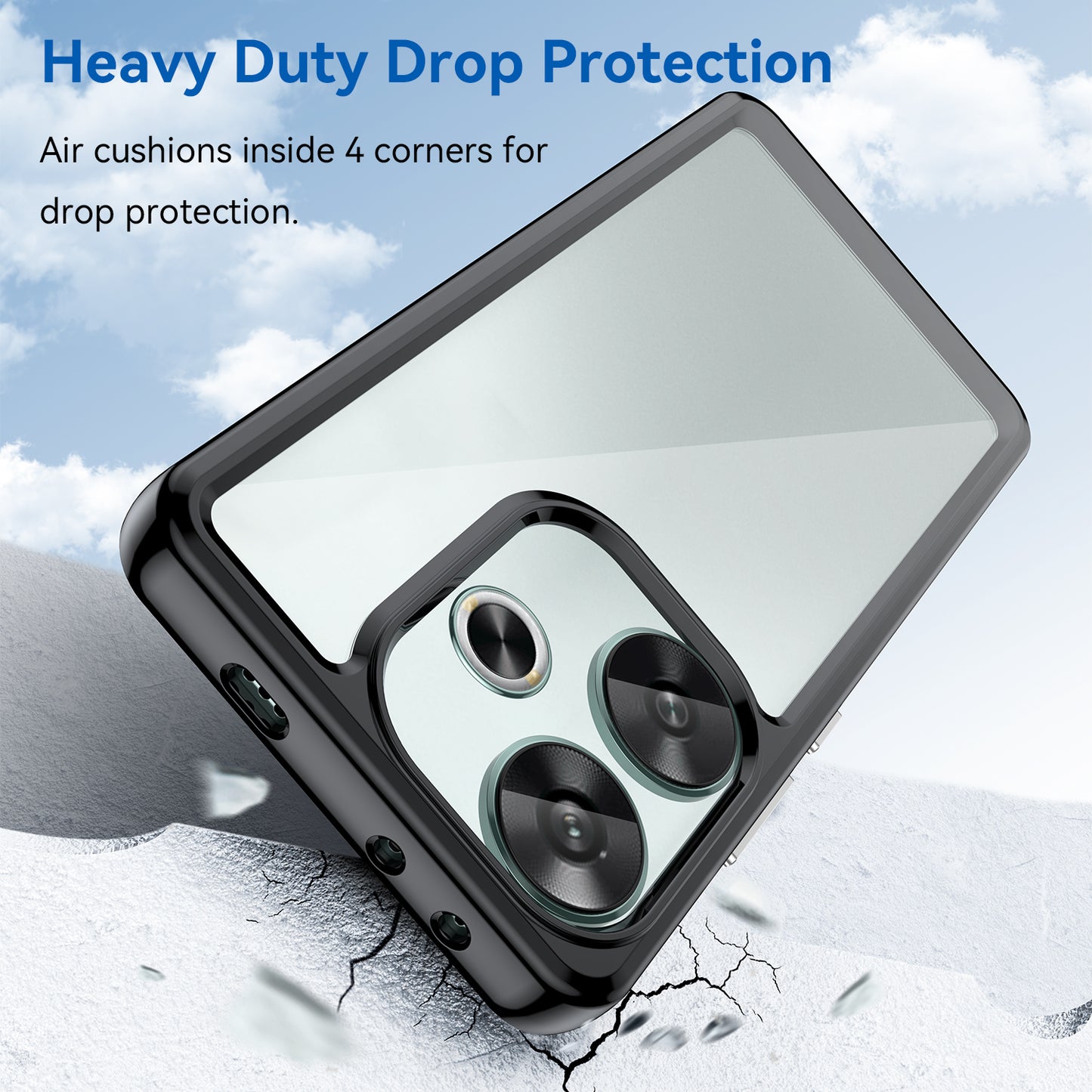 For Xiaomi Redmi Turbo 3 5G Case TPU+Acrylic Phone Shell Mobile Accessories Wholesale - Black