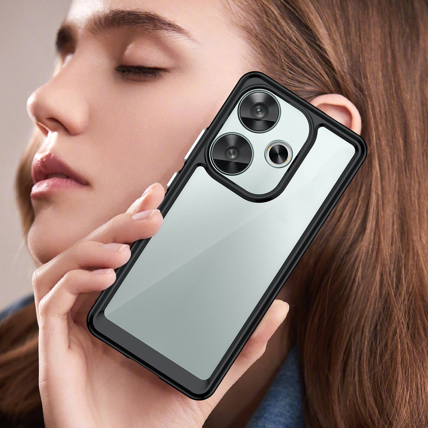 For Xiaomi Redmi Turbo 3 5G Case TPU+Acrylic Phone Shell Mobile Accessories Wholesale - Black