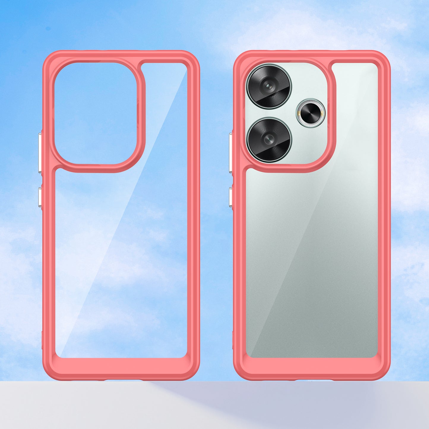 For Xiaomi Redmi Turbo 3 5G Case TPU+Acrylic Phone Shell Mobile Accessories Wholesale - Red