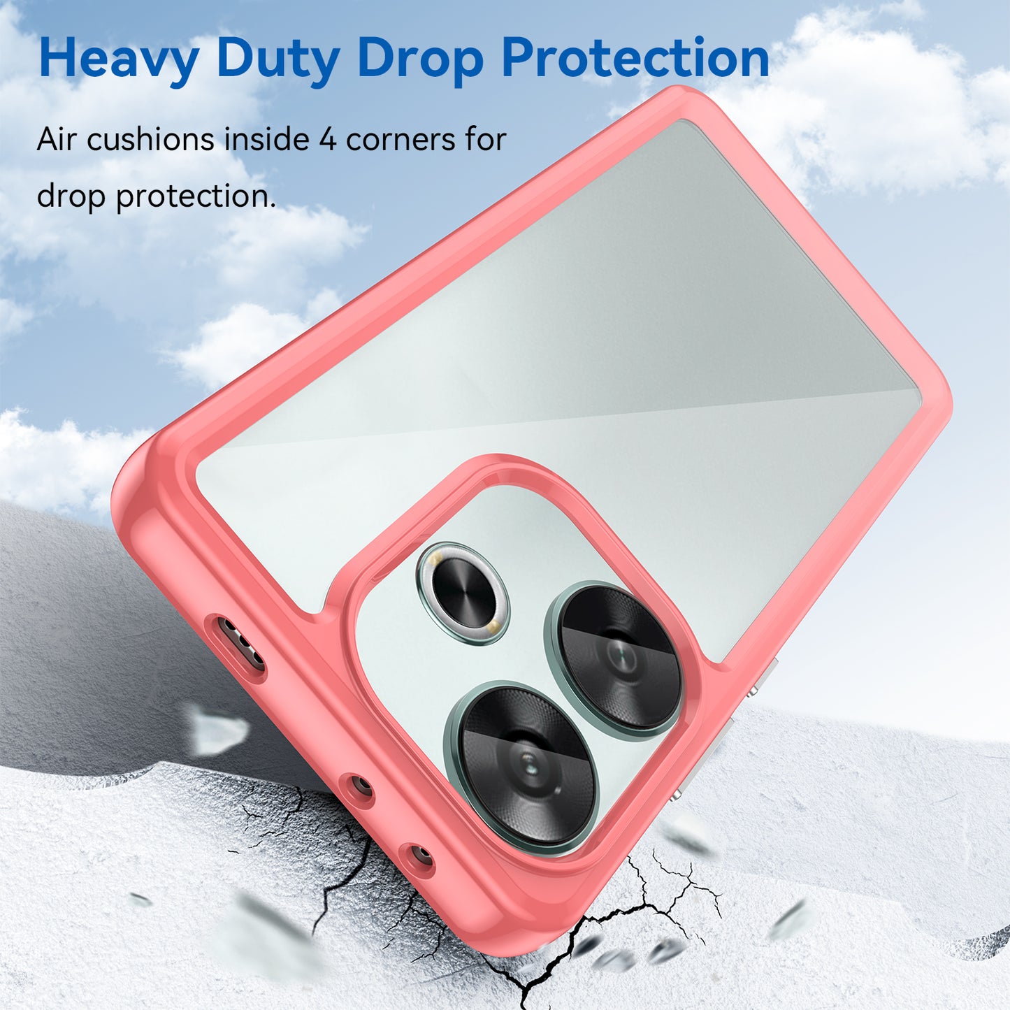 For Xiaomi Redmi Turbo 3 5G Case TPU+Acrylic Phone Shell Mobile Accessories Wholesale - Red