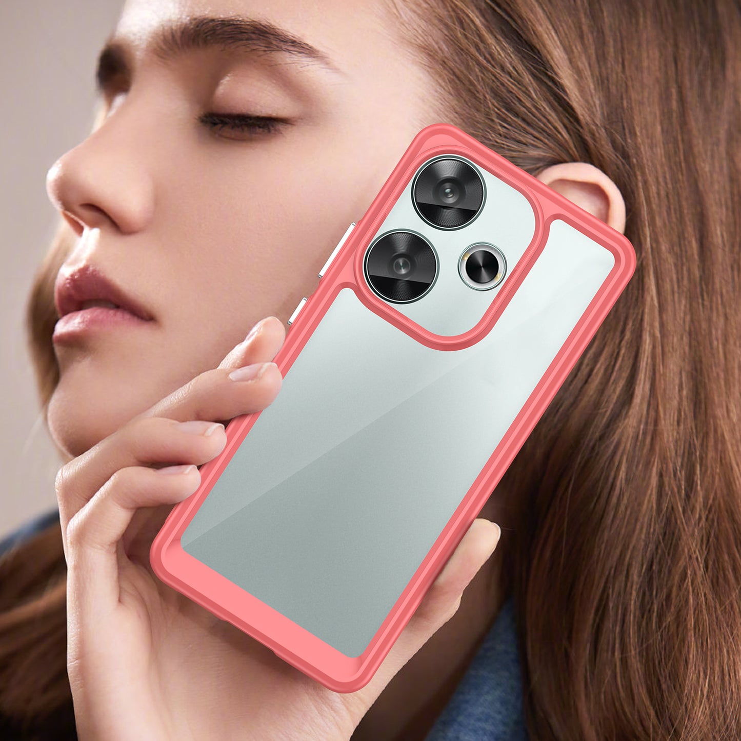For Xiaomi Redmi Turbo 3 5G Case TPU+Acrylic Phone Shell Mobile Accessories Wholesale - Red