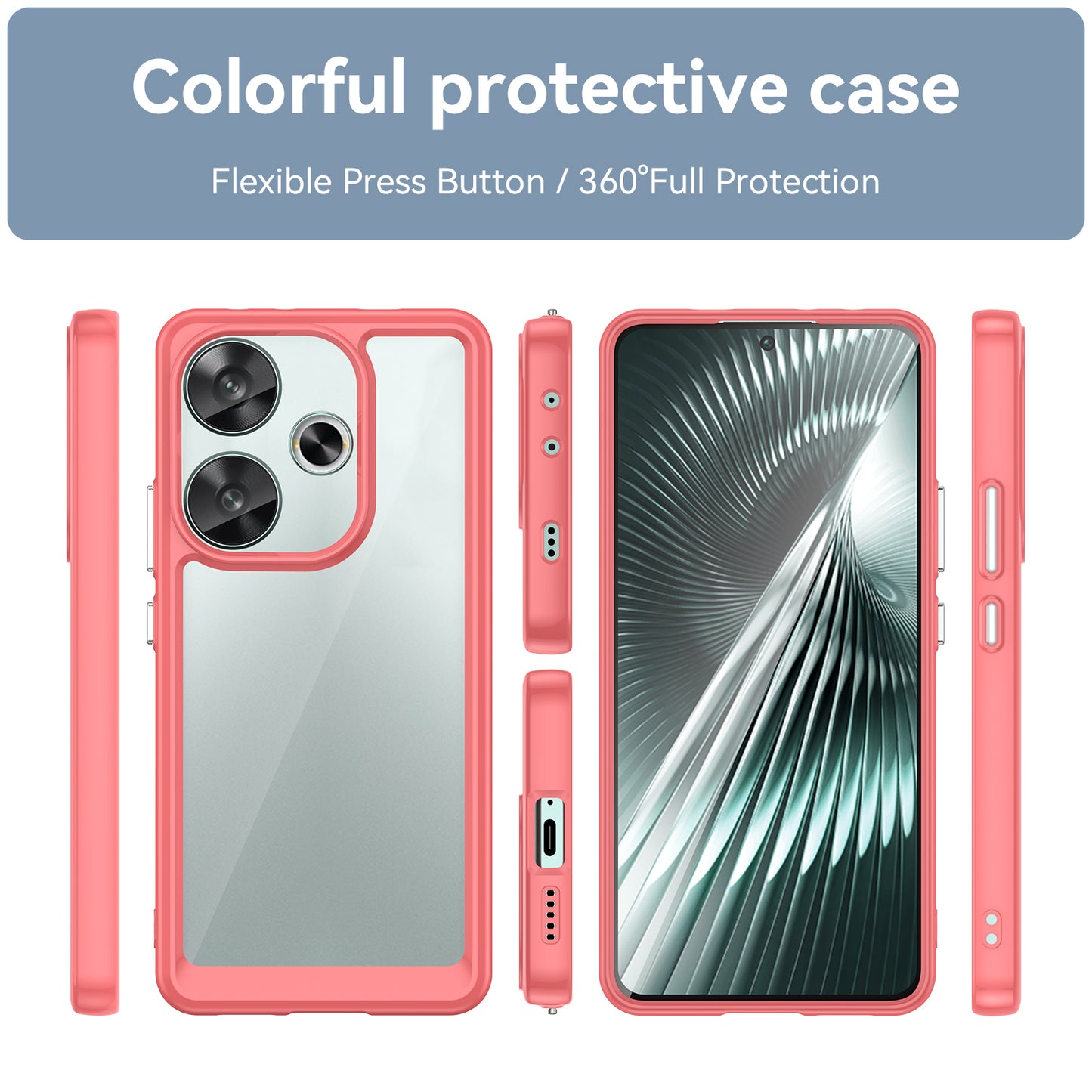 For Xiaomi Redmi Turbo 3 5G Case TPU+Acrylic Phone Shell Mobile Accessories Wholesale - Red