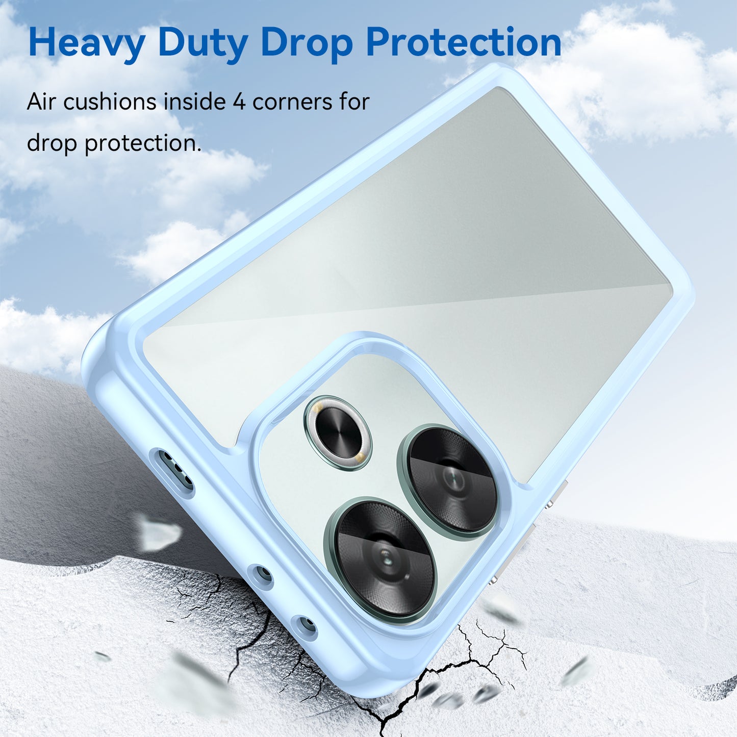 For Xiaomi Redmi Turbo 3 5G Case TPU+Acrylic Phone Shell Mobile Accessories Wholesale - Blue