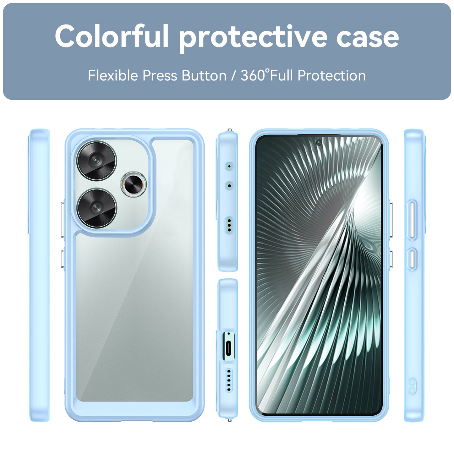 For Xiaomi Redmi Turbo 3 5G Case TPU+Acrylic Phone Shell Mobile Accessories Wholesale - Blue