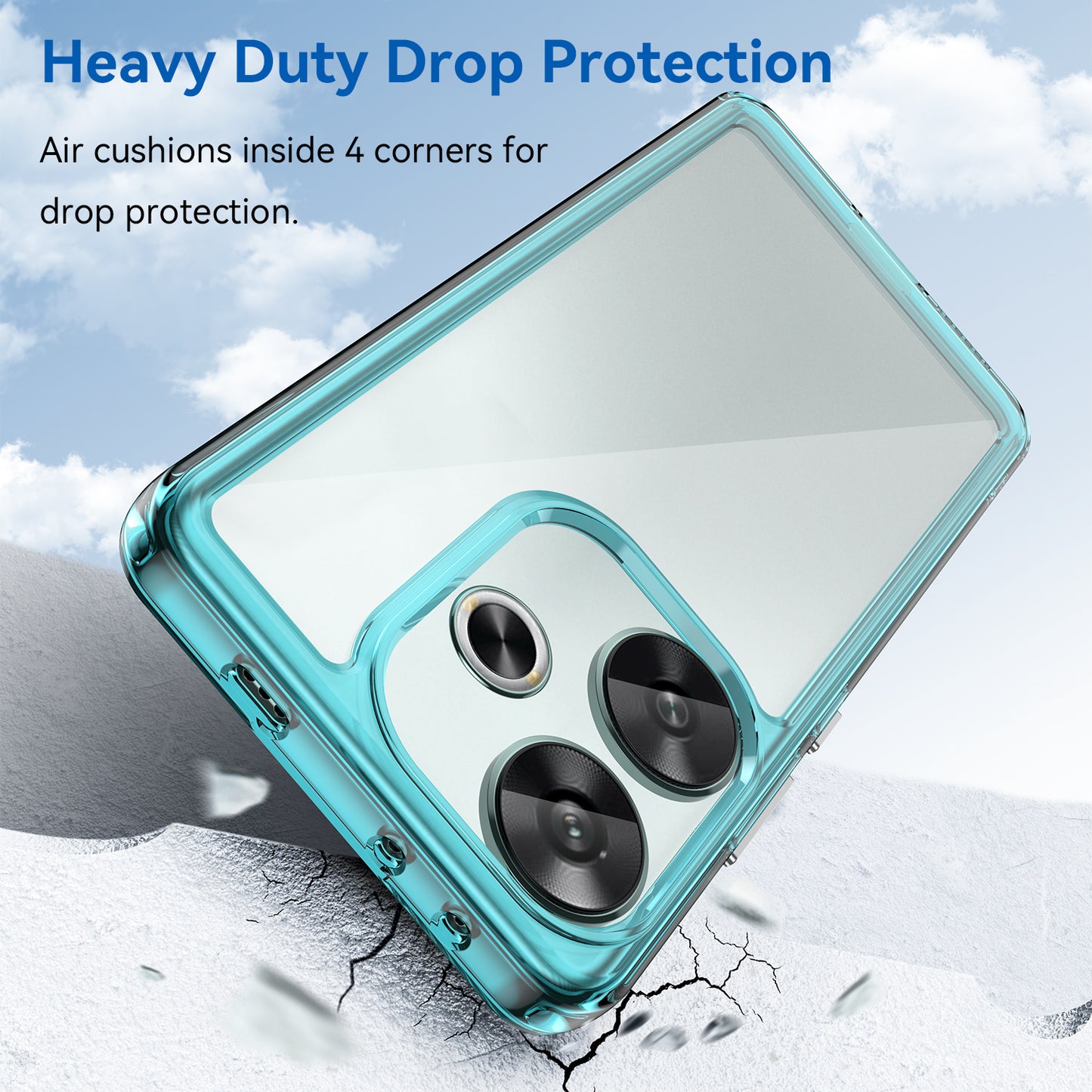 For Xiaomi Redmi Turbo 3 5G Case TPU+Acrylic Phone Shell Mobile Accessories Wholesale - Transparent Blue