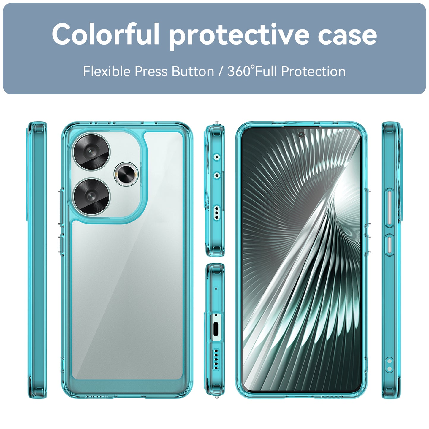 For Xiaomi Redmi Turbo 3 5G Case TPU+Acrylic Phone Shell Mobile Accessories Wholesale - Transparent Blue