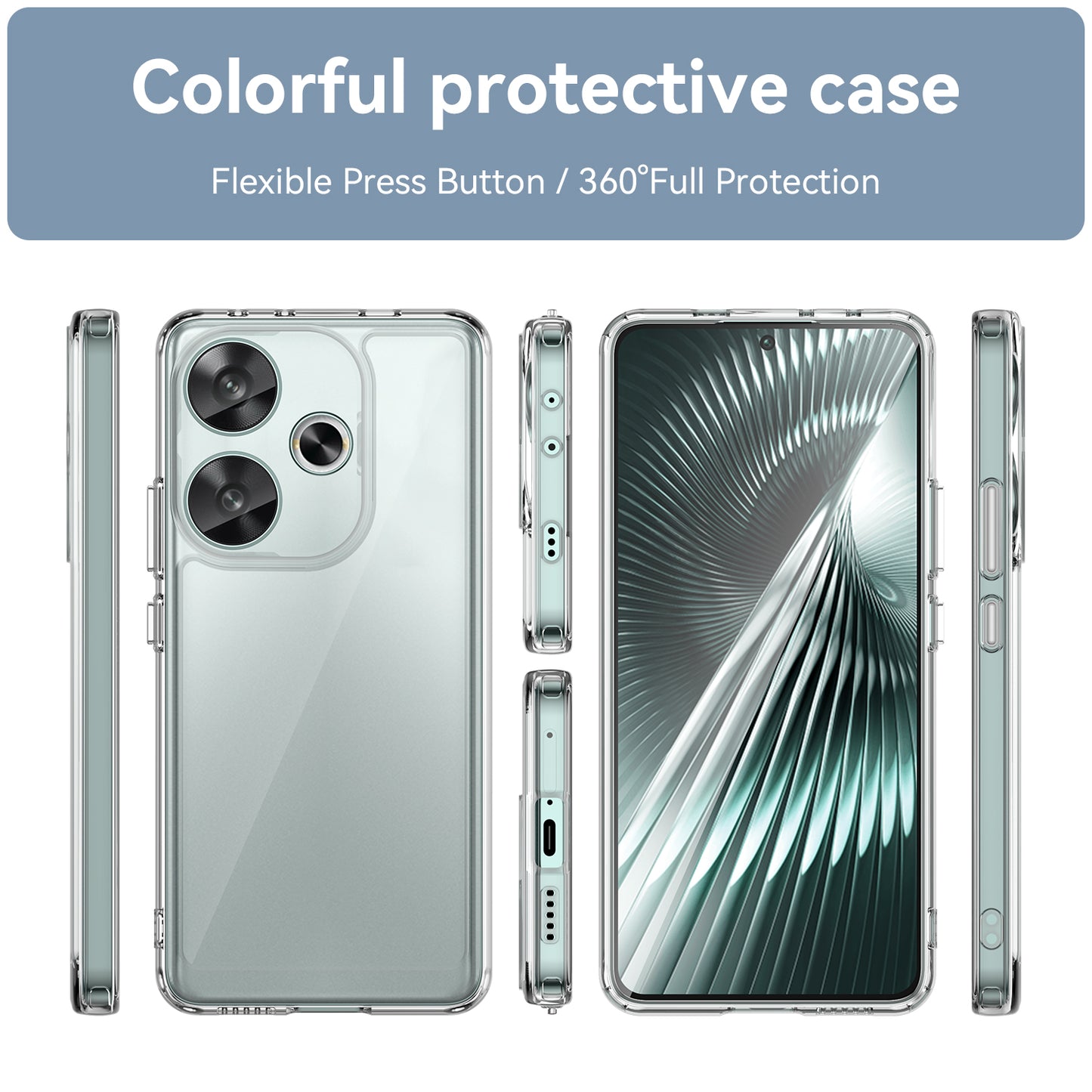 For Xiaomi Redmi Turbo 3 5G Case TPU+Acrylic Phone Shell Mobile Accessories Wholesale - Transparent