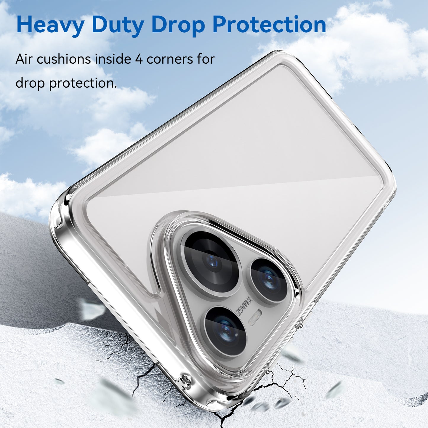 For Huawei Pura 70 Protective Case TPU Frame Clear Acrylic Phone Cover - Transparent