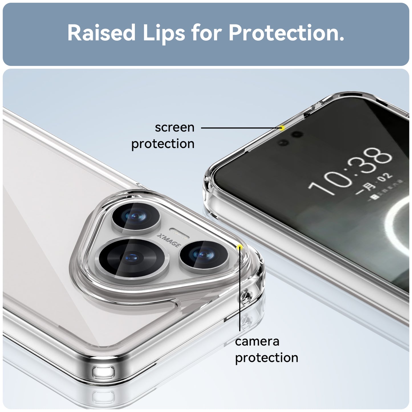 For Huawei Pura 70 Protective Case TPU Frame Clear Acrylic Phone Cover - Transparent