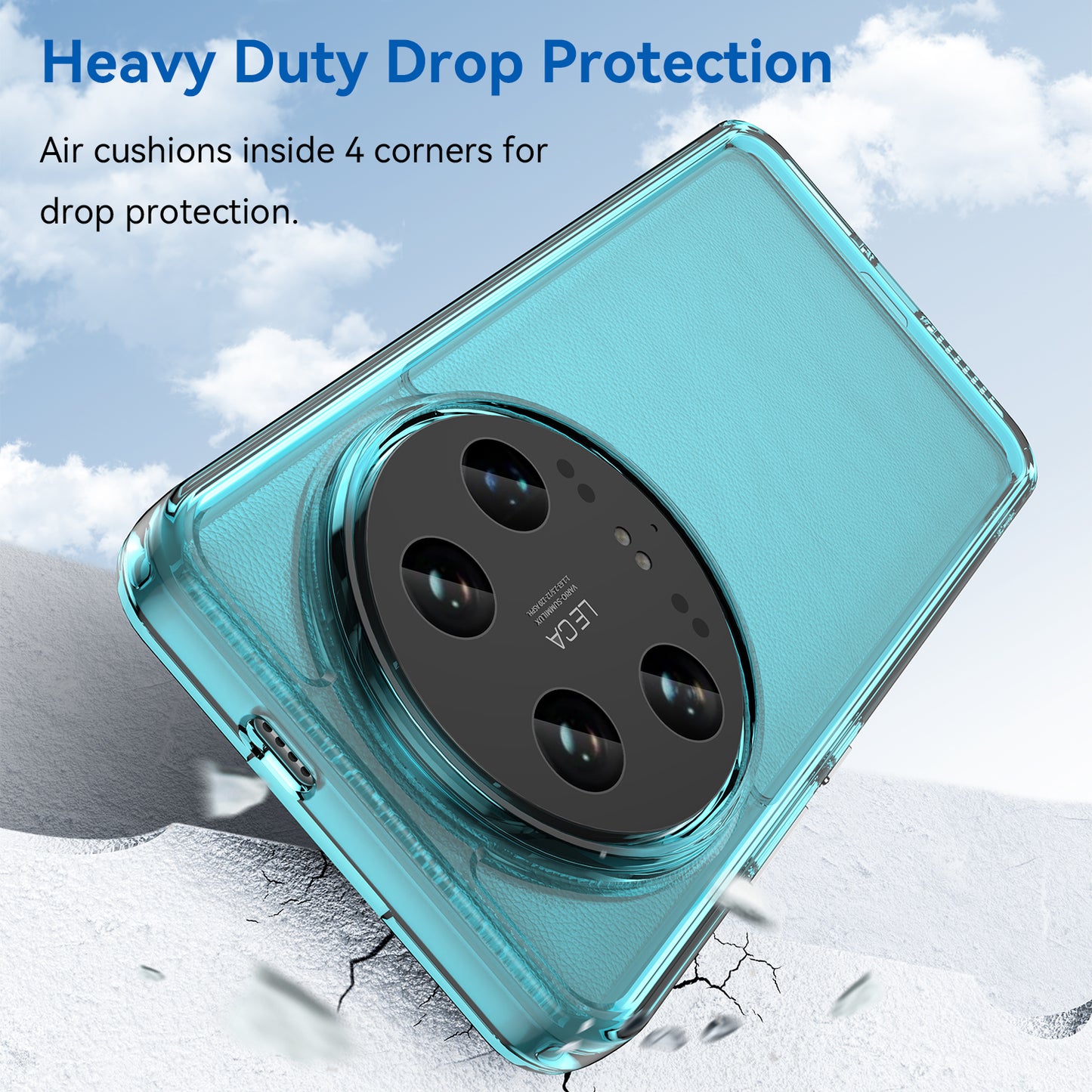 Candy Series Slim Case for Xiaomi 14 Ultra Protective TPU Phone Cover - Transparent Blue