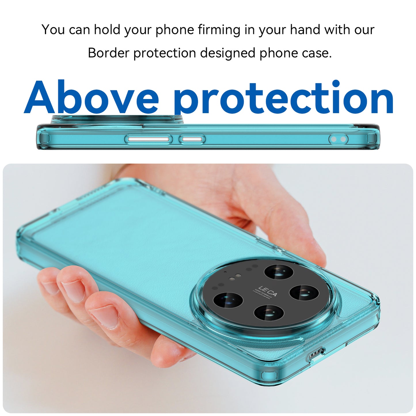 Candy Series Slim Case for Xiaomi 14 Ultra Protective TPU Phone Cover - Transparent Blue