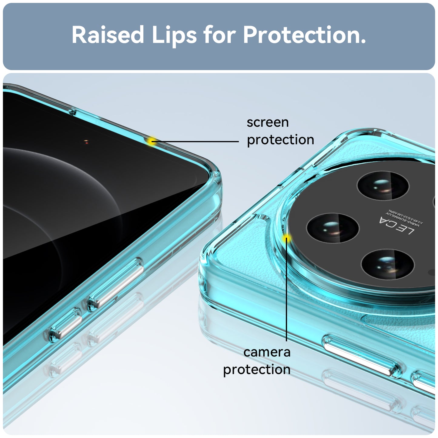 Candy Series Slim Case for Xiaomi 14 Ultra Protective TPU Phone Cover - Transparent Blue