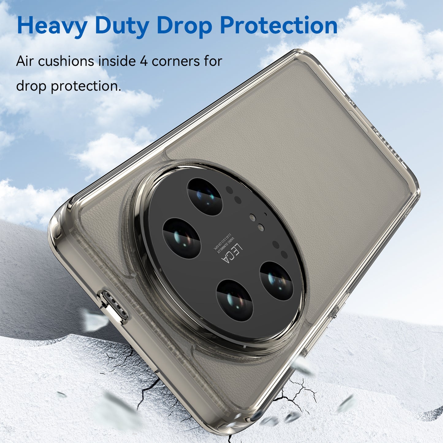 Candy Series Slim Case for Xiaomi 14 Ultra Protective TPU Phone Cover - Transparent Grey