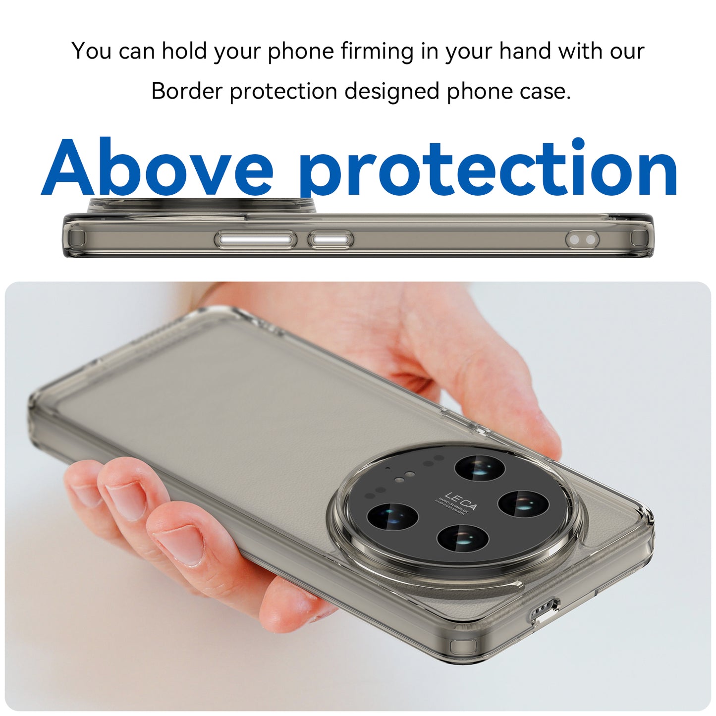 Candy Series Slim Case for Xiaomi 14 Ultra Protective TPU Phone Cover - Transparent Grey