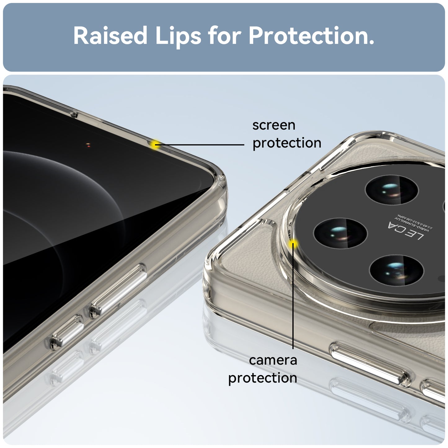 Candy Series Slim Case for Xiaomi 14 Ultra Protective TPU Phone Cover - Transparent Grey