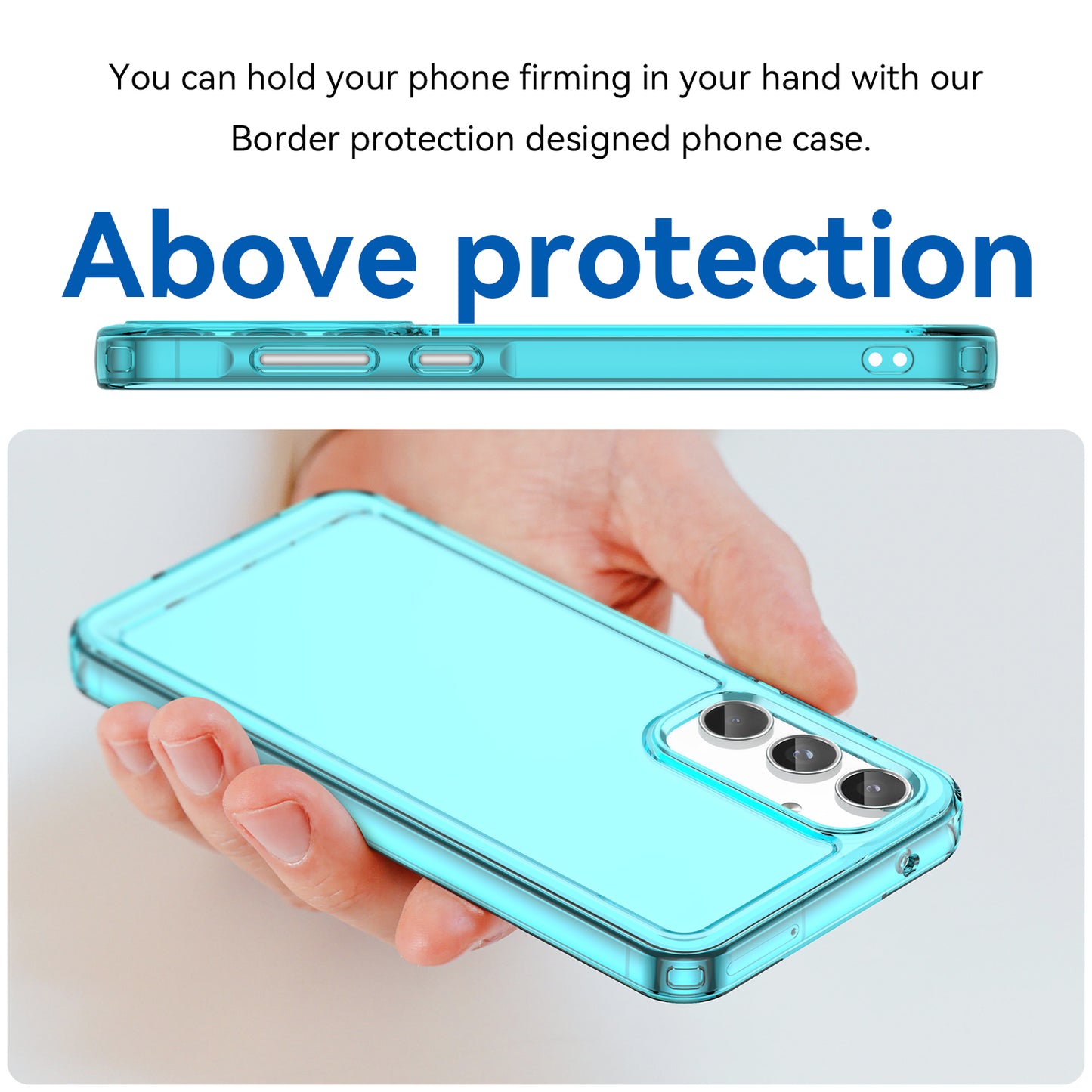 For Samsung Galaxy A55 5G Case Candy Series TPU Drop-proof Phone Back Cover - Transparent Blue
