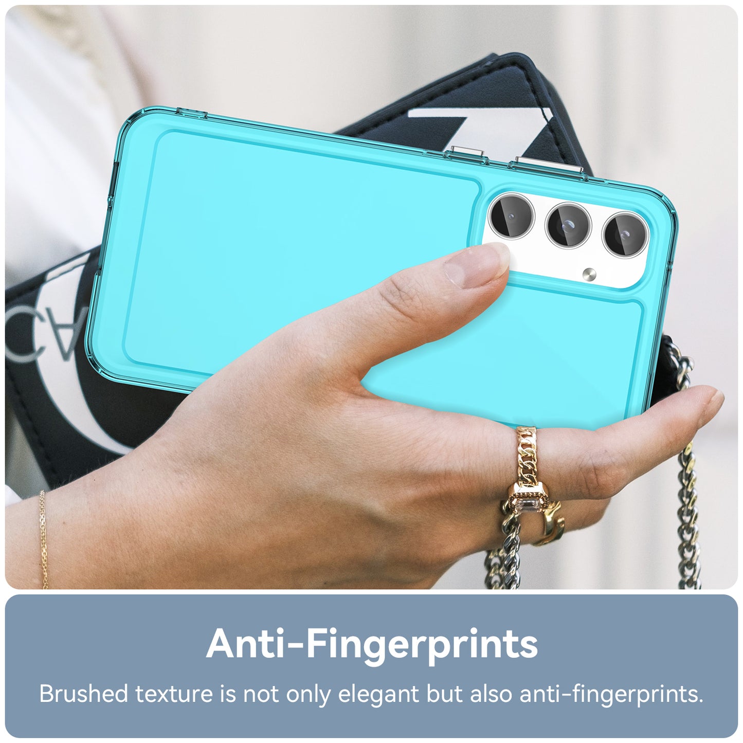 For Samsung Galaxy A55 5G Case Candy Series TPU Drop-proof Phone Back Cover - Transparent Blue