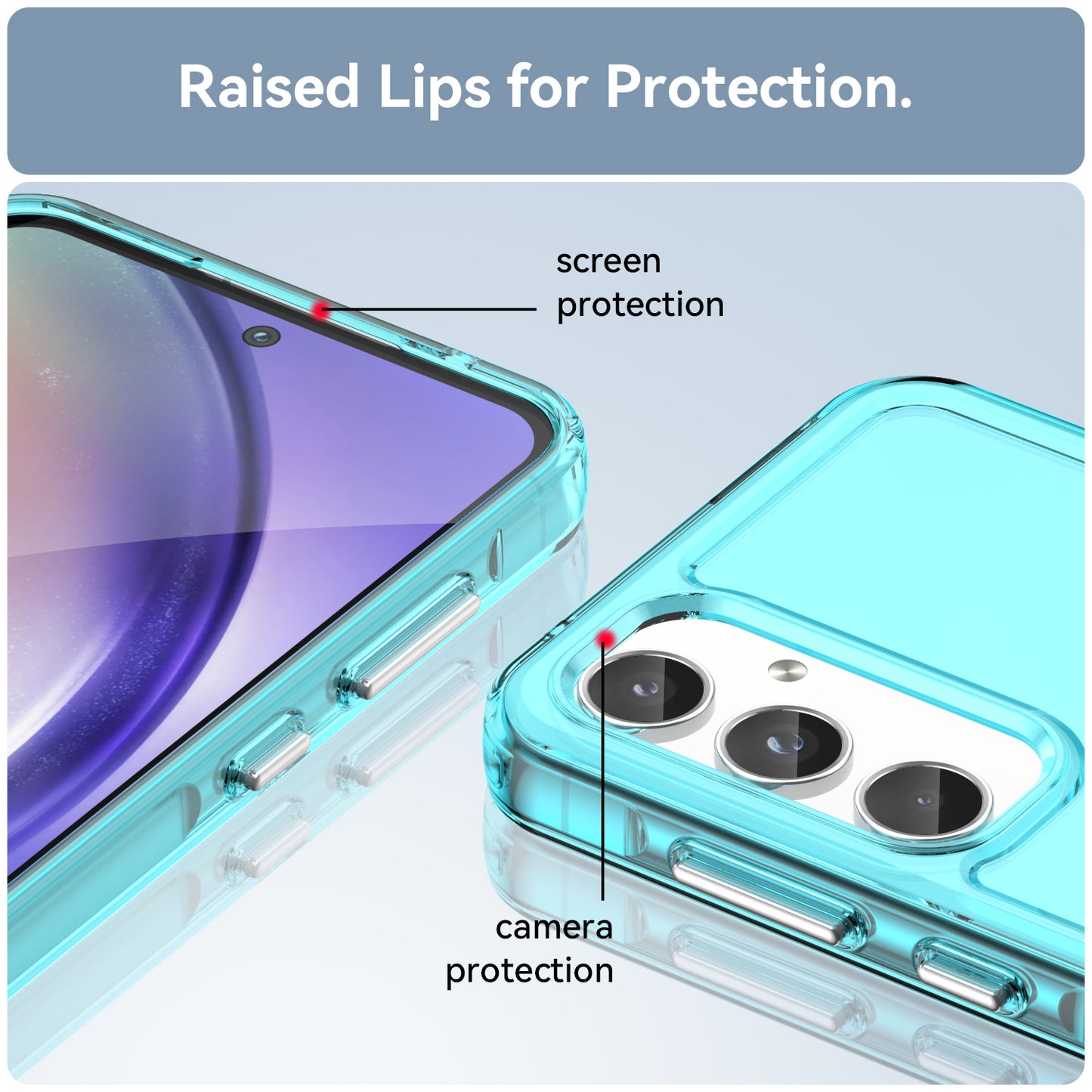 For Samsung Galaxy A55 5G Case Candy Series TPU Drop-proof Phone Back Cover - Transparent Blue