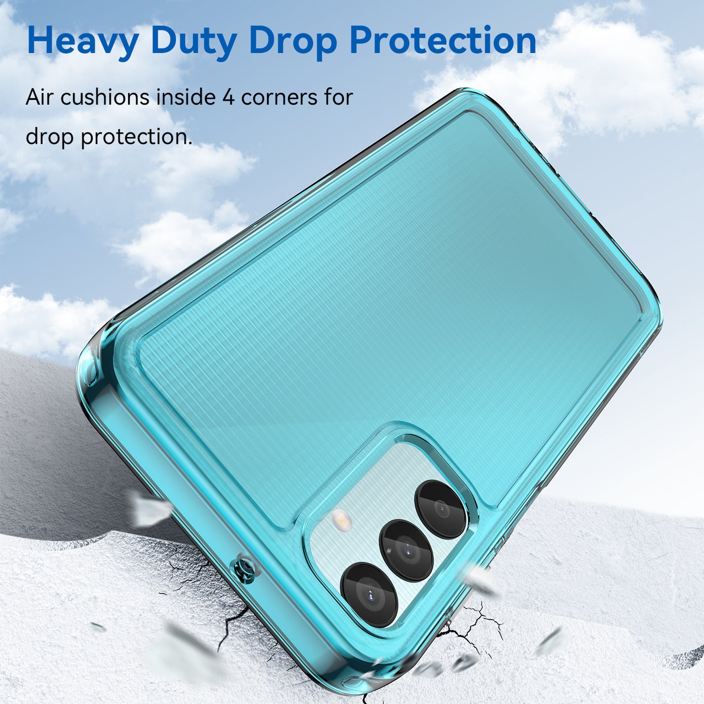 For Samsung Galaxy M15 5G / F15 5G Phone Case Candy Series TPU Slim-Fit Back Cover - Transparent Blue
