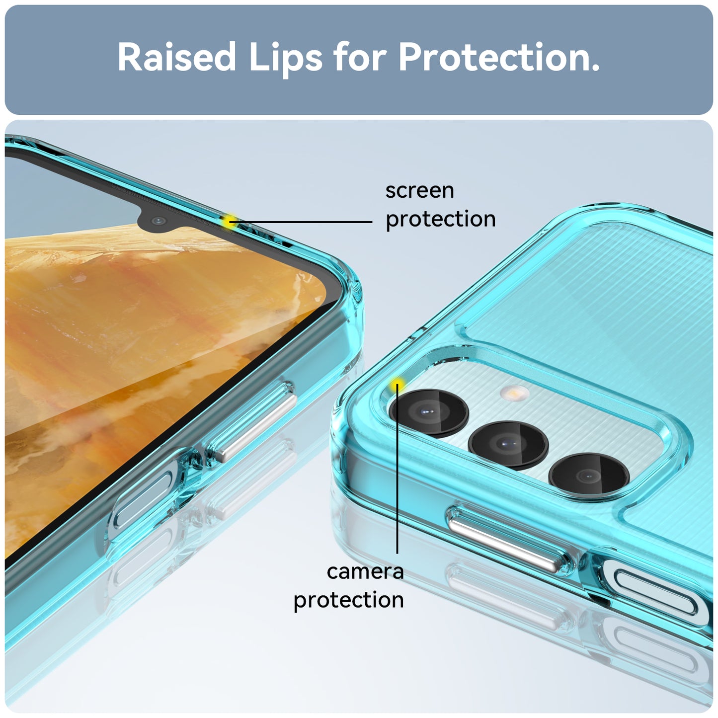 For Samsung Galaxy M15 5G / F15 5G Phone Case Candy Series TPU Slim-Fit Back Cover - Transparent Blue