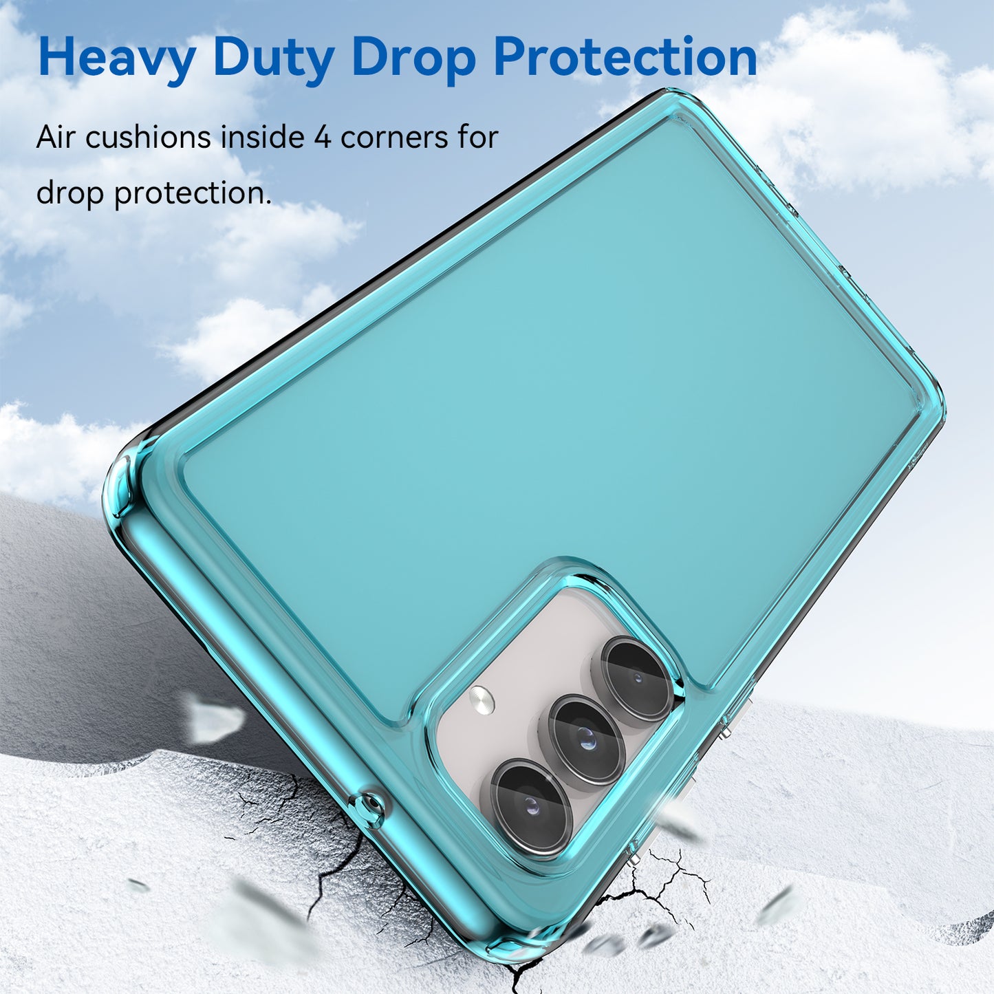For Samsung Galaxy M55 5G Case Candy Series Non-slip TPU Phone Shell - Transparent Blue