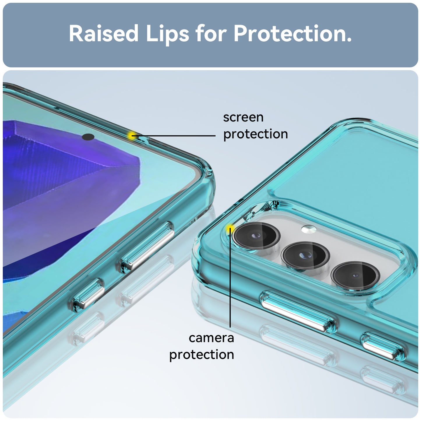 For Samsung Galaxy M55 5G Case Candy Series Non-slip TPU Phone Shell - Transparent Blue