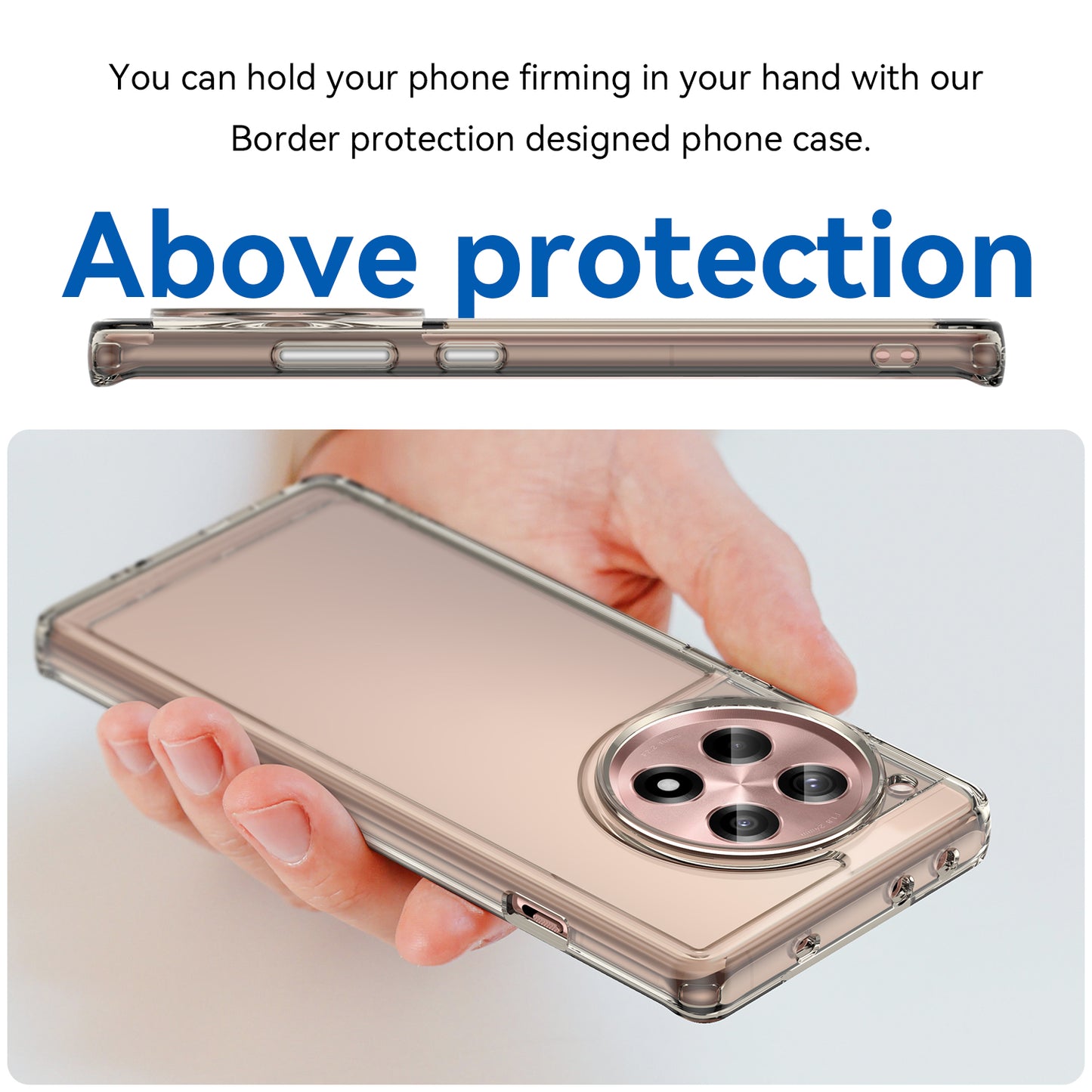 For OnePlus 12R 5G / Ace 3 5G Cell Phone Cases Candy Series Shock Absorbing TPU Shell - Transparent Grey