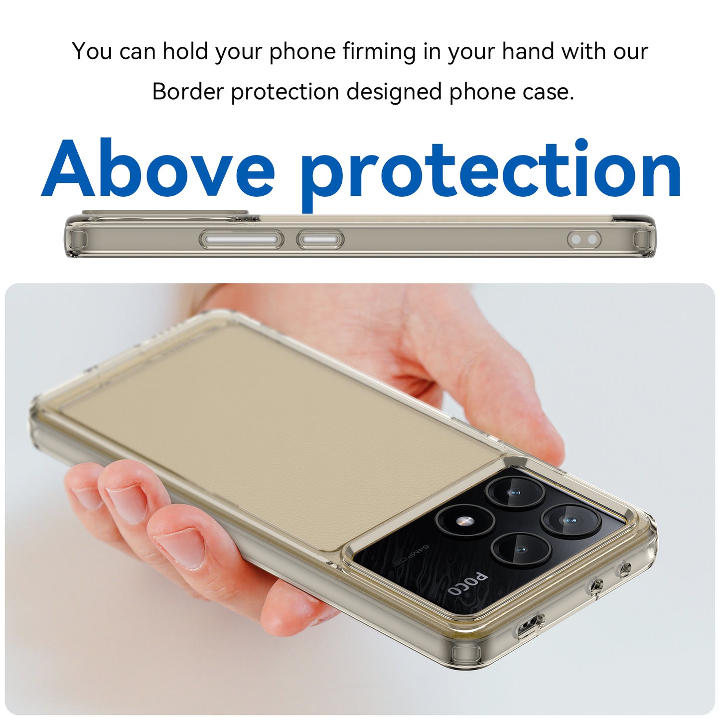 For Xiaomi Poco X6 Pro 5G Case Candy Series Flexible TPU Cover Mobile Accessories Wholesale - Transparent Grey