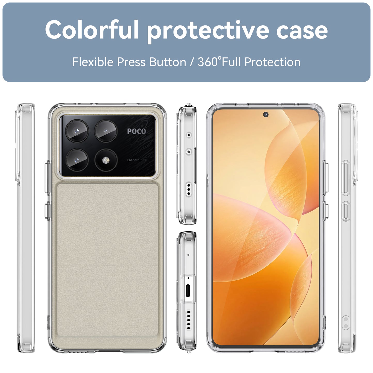 For Xiaomi Poco X6 Pro 5G Case Candy Series Flexible TPU Cover Mobile Accessories Wholesale - Transparent