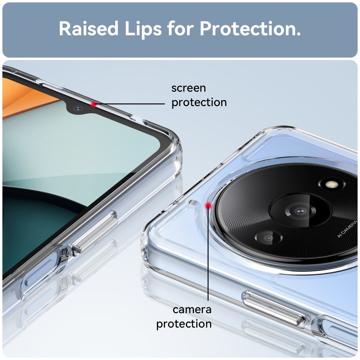 For Xiaomi Redmi A3 / Poco C61 4G Cell Phone Cases Candy Series Slim-Fit TPU Protective Cover - Transparent