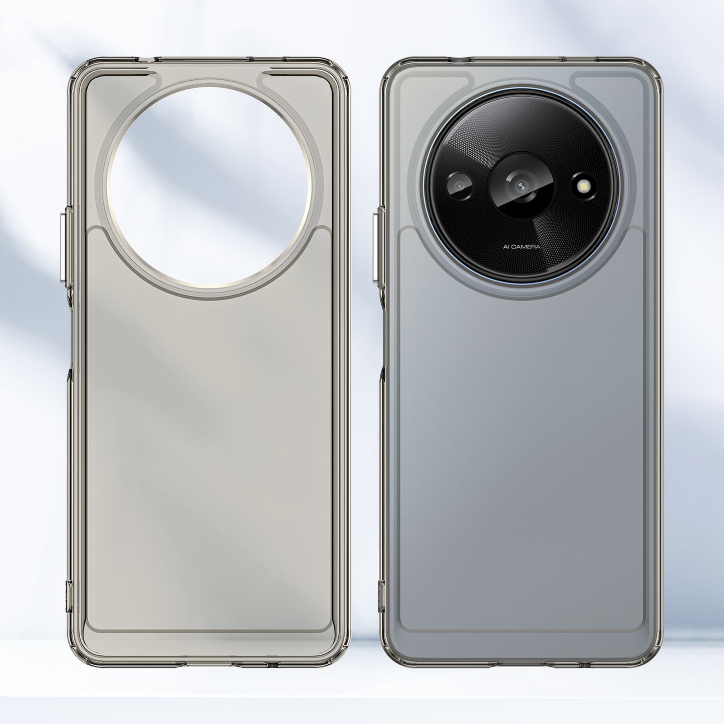 For Xiaomi Redmi A3 / Poco C61 4G Cell Phone Cases Candy Series Slim-Fit TPU Protective Cover - Transparent Grey