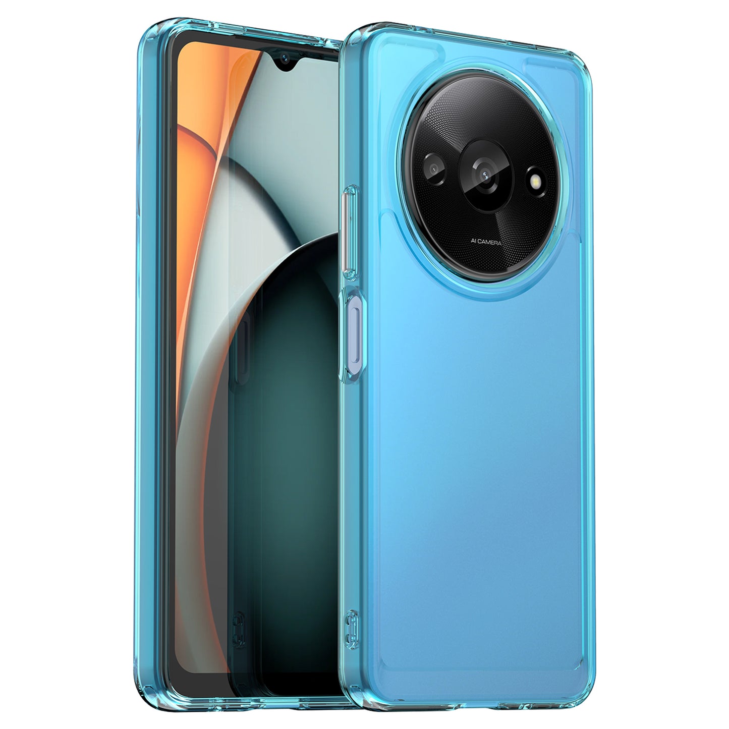 For Xiaomi Redmi A3 / Poco C61 4G Cell Phone Cases Candy Series Slim-Fit TPU Protective Cover - Transparent Blue