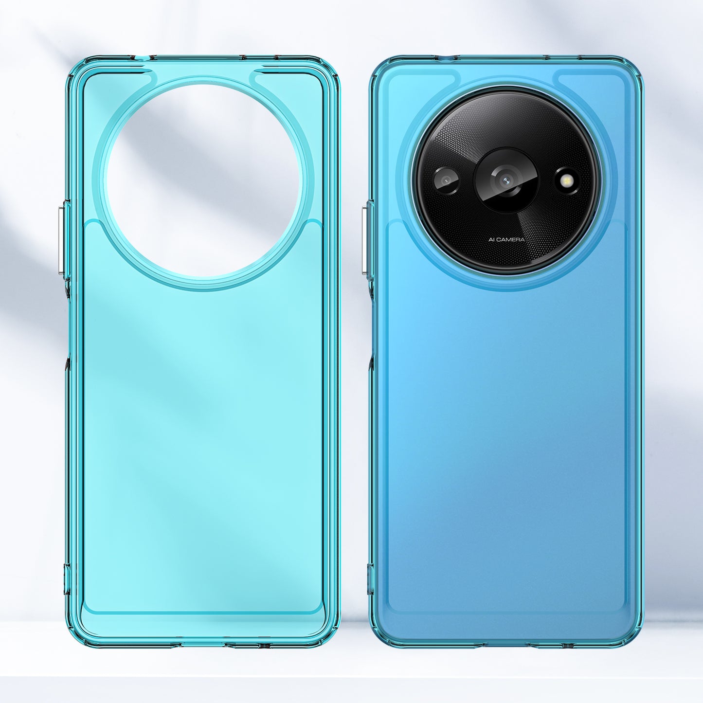 For Xiaomi Redmi A3 / Poco C61 4G Cell Phone Cases Candy Series Slim-Fit TPU Protective Cover - Transparent Blue
