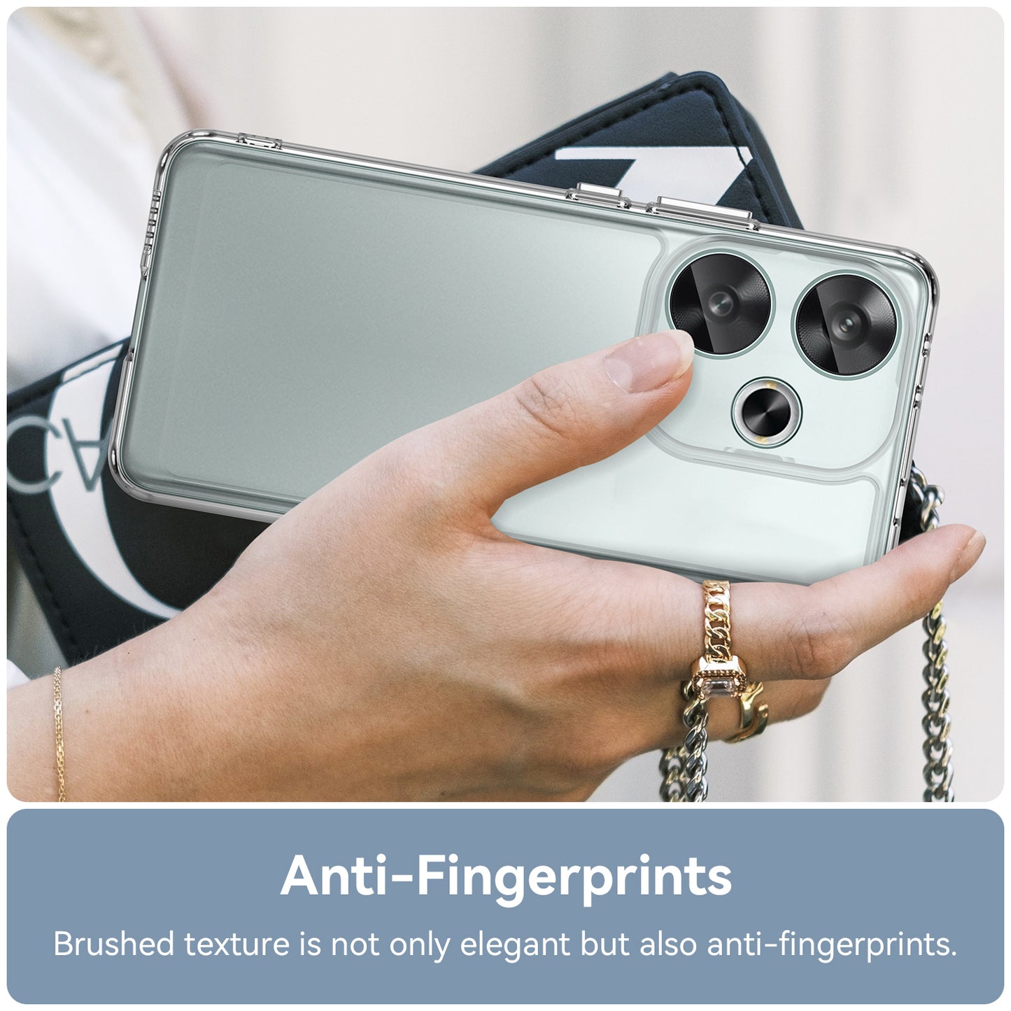 Candy Series for Xiaomi Redmi Turbo 3 5G Back Phone Cover Anti-fingerprint TPU Case - Transparent