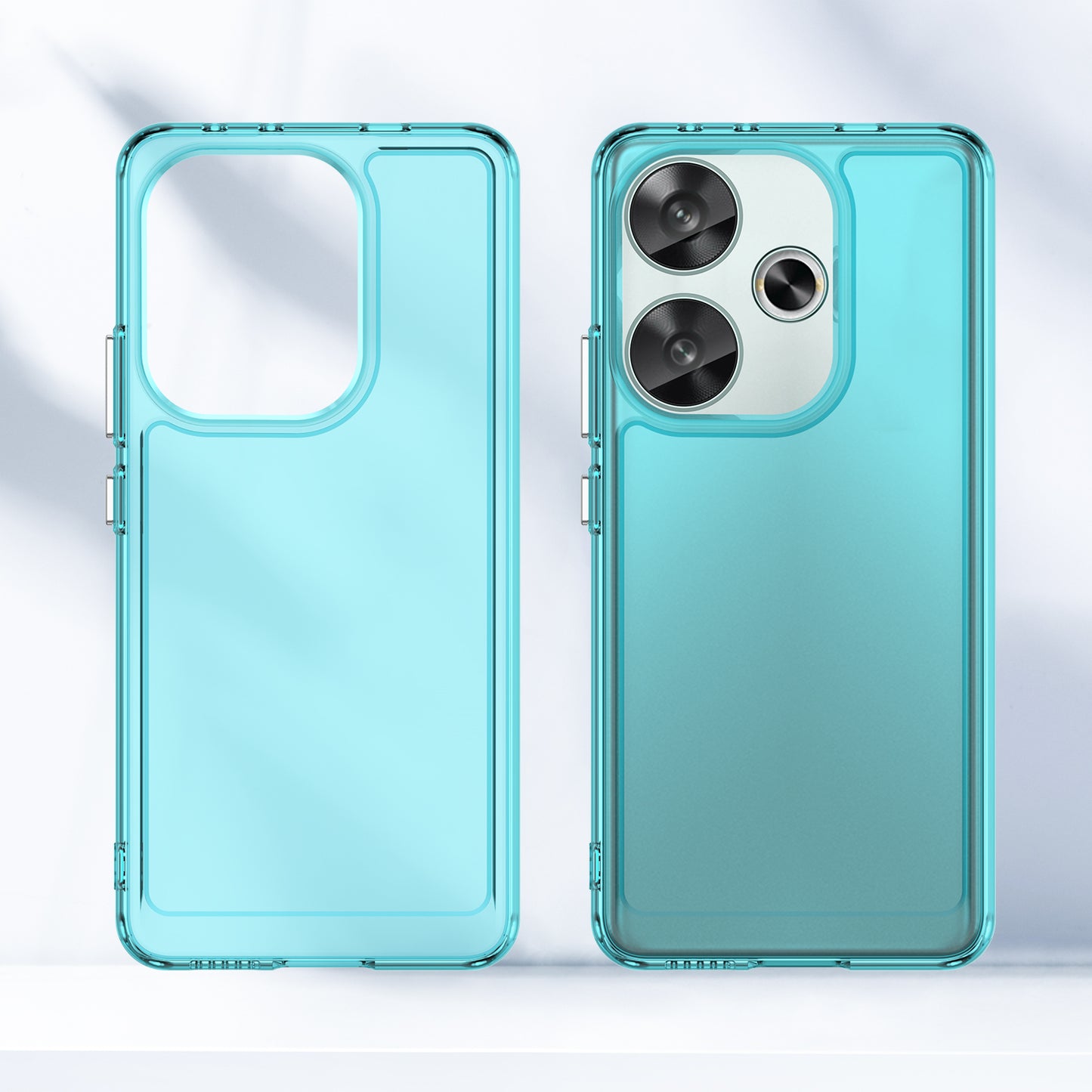Candy Series for Xiaomi Redmi Turbo 3 5G Back Phone Cover Anti-fingerprint TPU Case - Transparent Blue