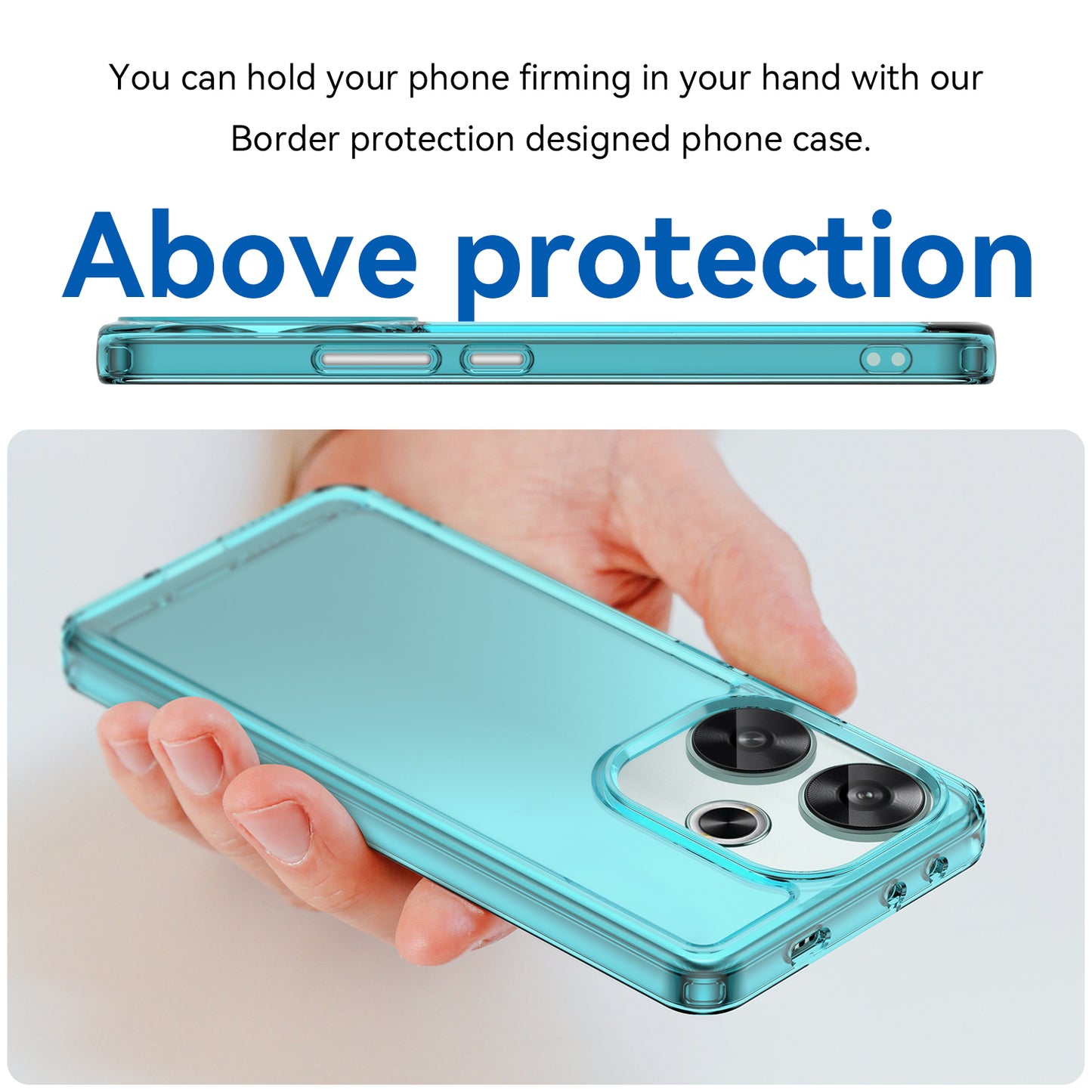 Candy Series for Xiaomi Redmi Turbo 3 5G Back Phone Cover Anti-fingerprint TPU Case - Transparent Blue
