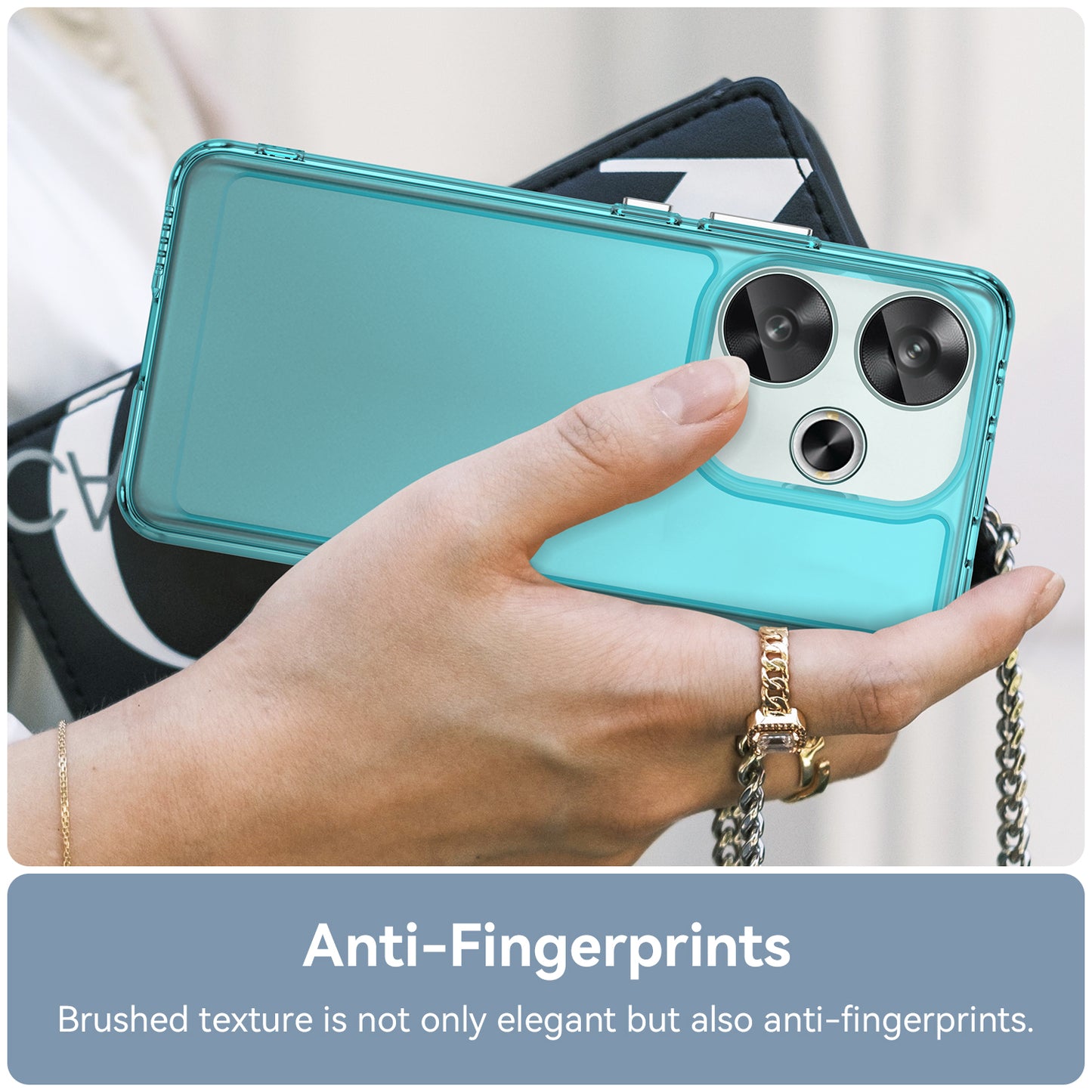 Candy Series for Xiaomi Redmi Turbo 3 5G Back Phone Cover Anti-fingerprint TPU Case - Transparent Blue