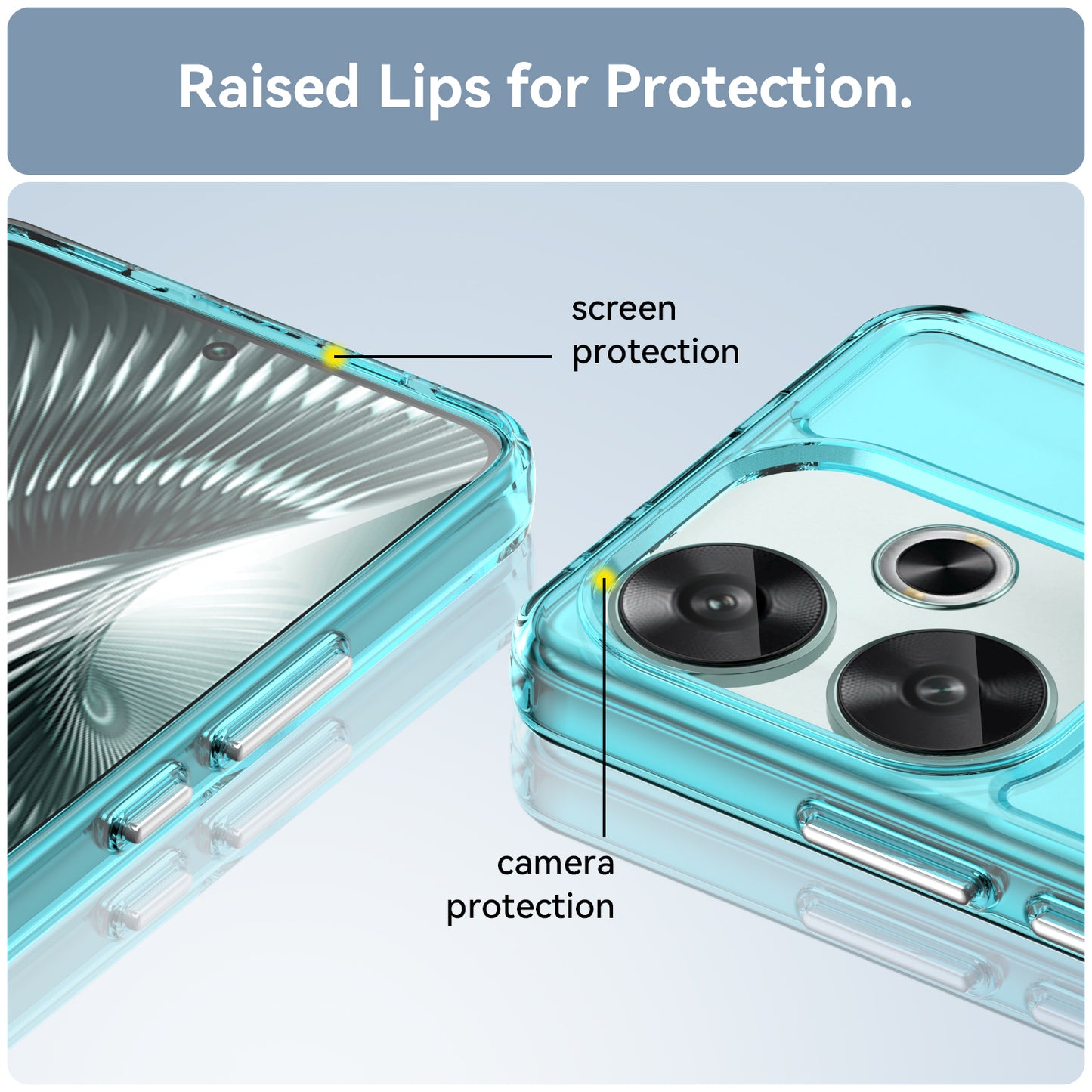 Candy Series for Xiaomi Redmi Turbo 3 5G Back Phone Cover Anti-fingerprint TPU Case - Transparent Blue