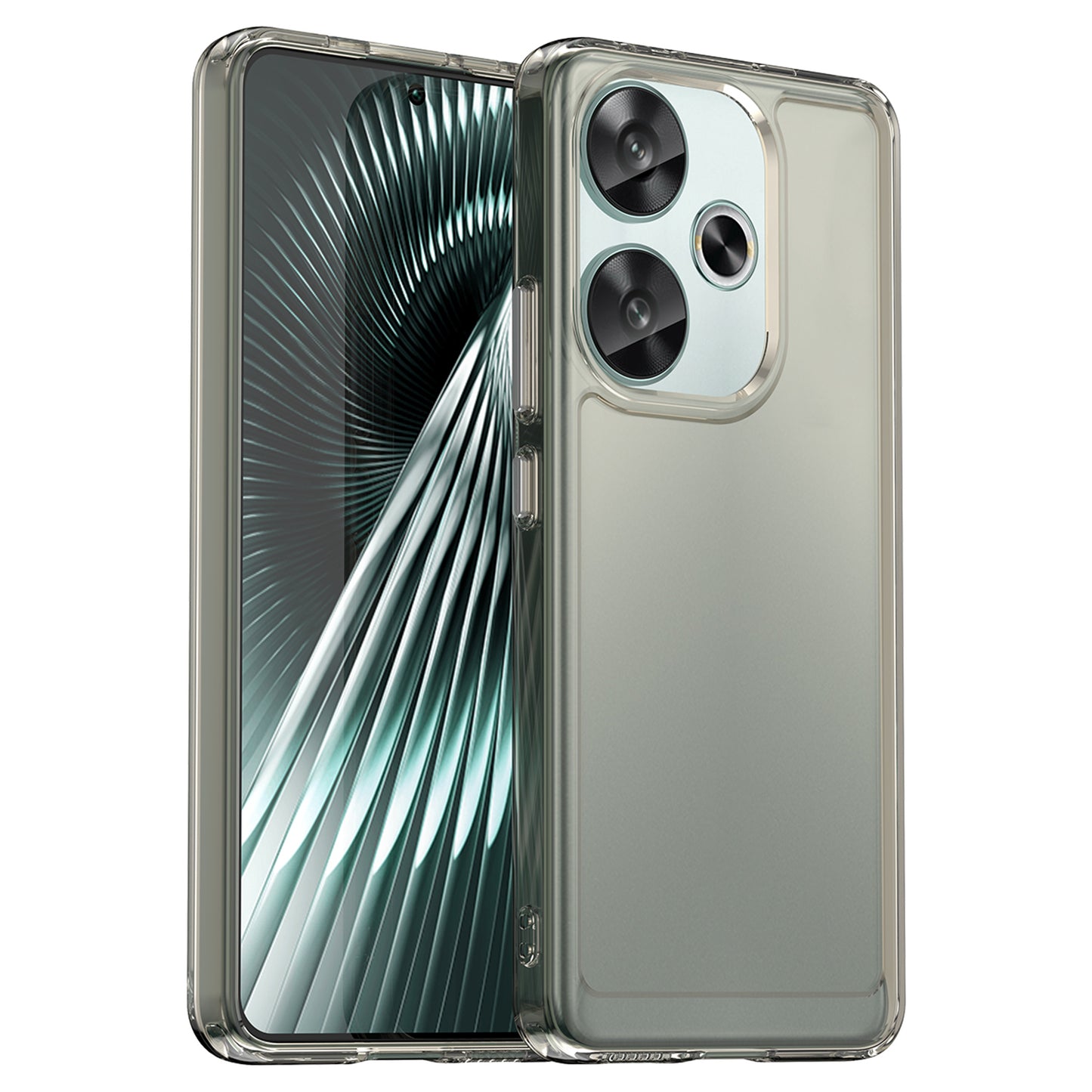 Candy Series for Xiaomi Redmi Turbo 3 5G Back Phone Cover Anti-fingerprint TPU Case - Transparent Grey