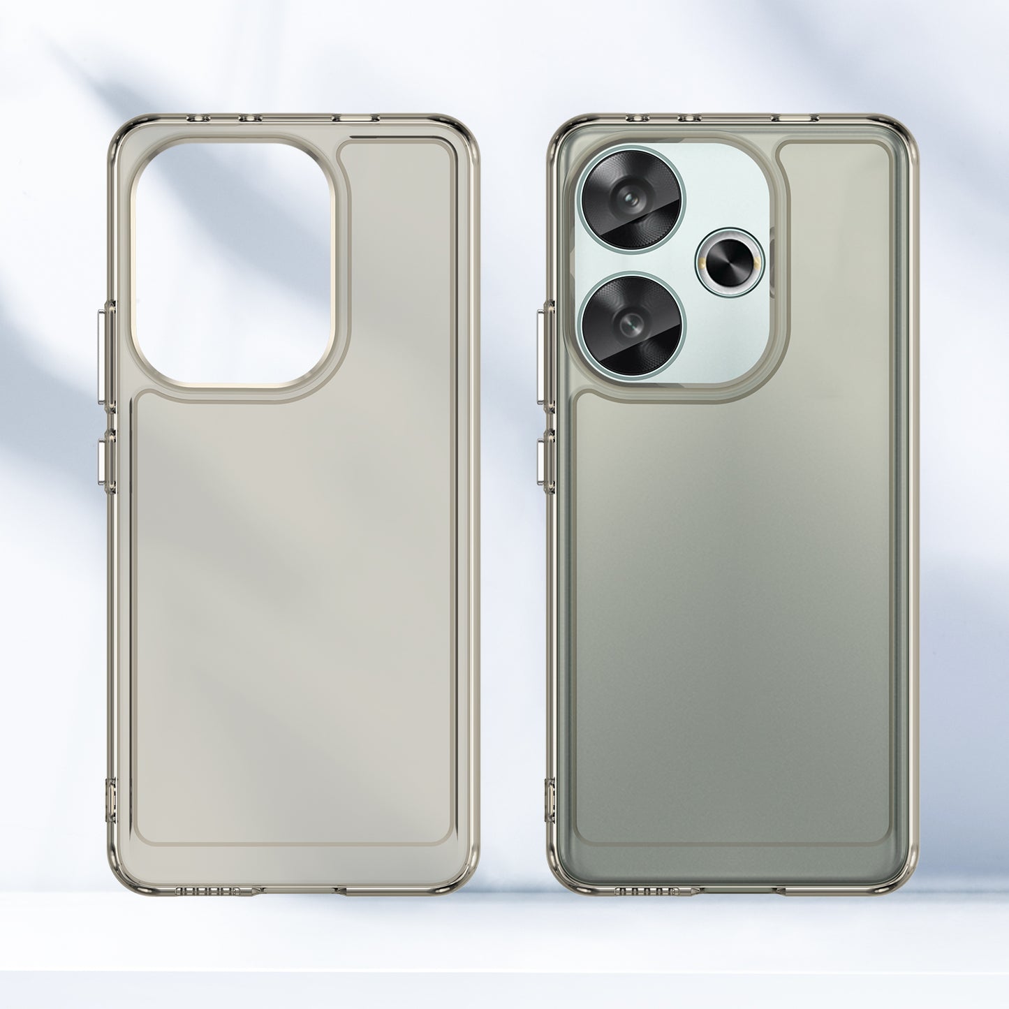Candy Series for Xiaomi Redmi Turbo 3 5G Back Phone Cover Anti-fingerprint TPU Case - Transparent Grey