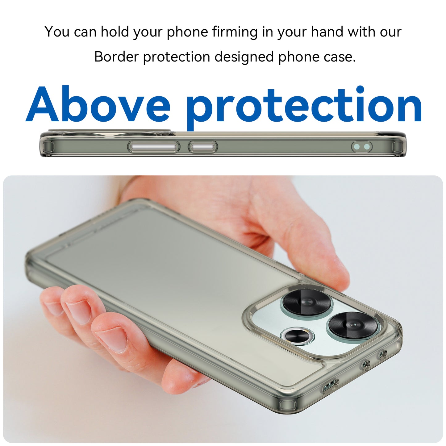 Candy Series for Xiaomi Redmi Turbo 3 5G Back Phone Cover Anti-fingerprint TPU Case - Transparent Grey
