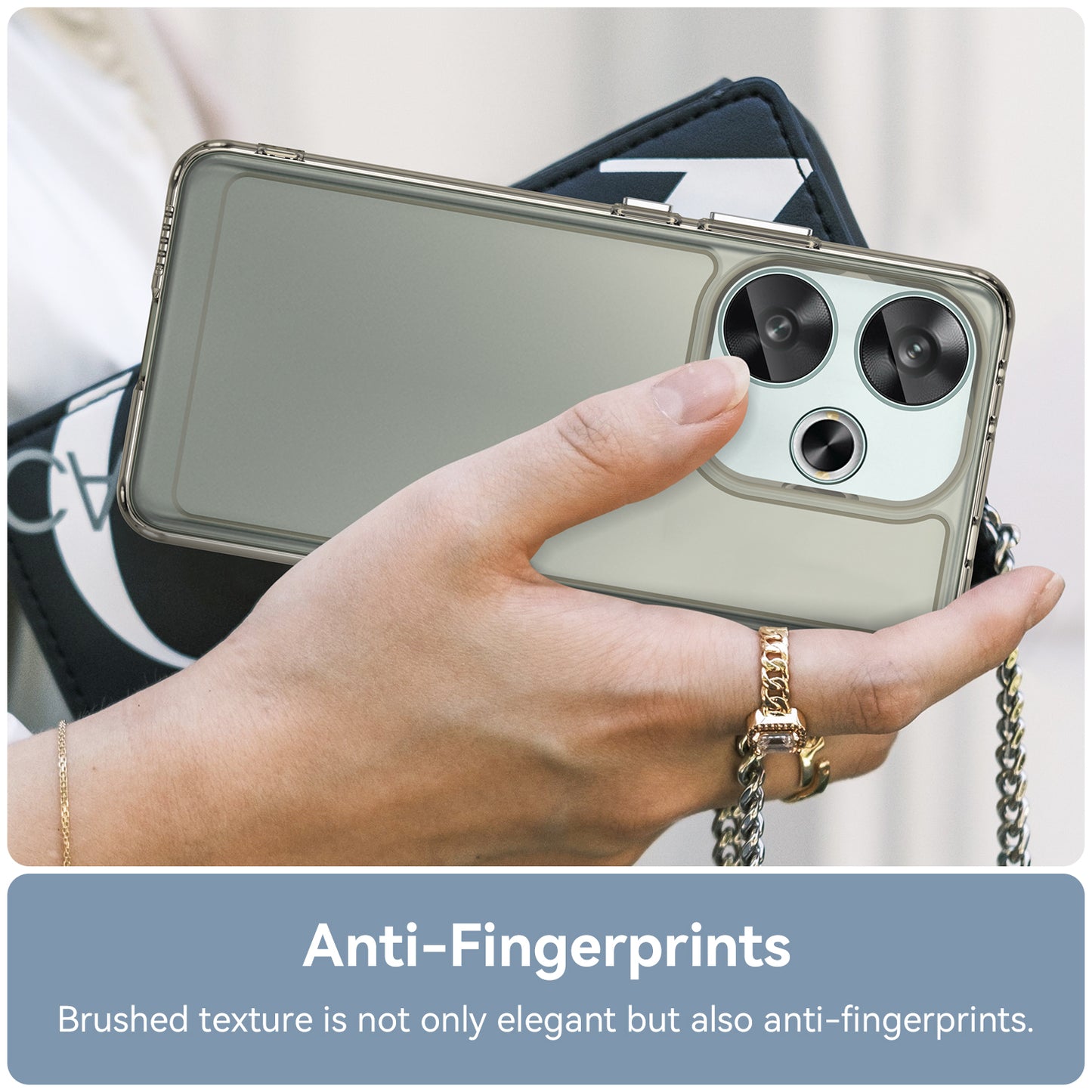 Candy Series for Xiaomi Redmi Turbo 3 5G Back Phone Cover Anti-fingerprint TPU Case - Transparent Grey